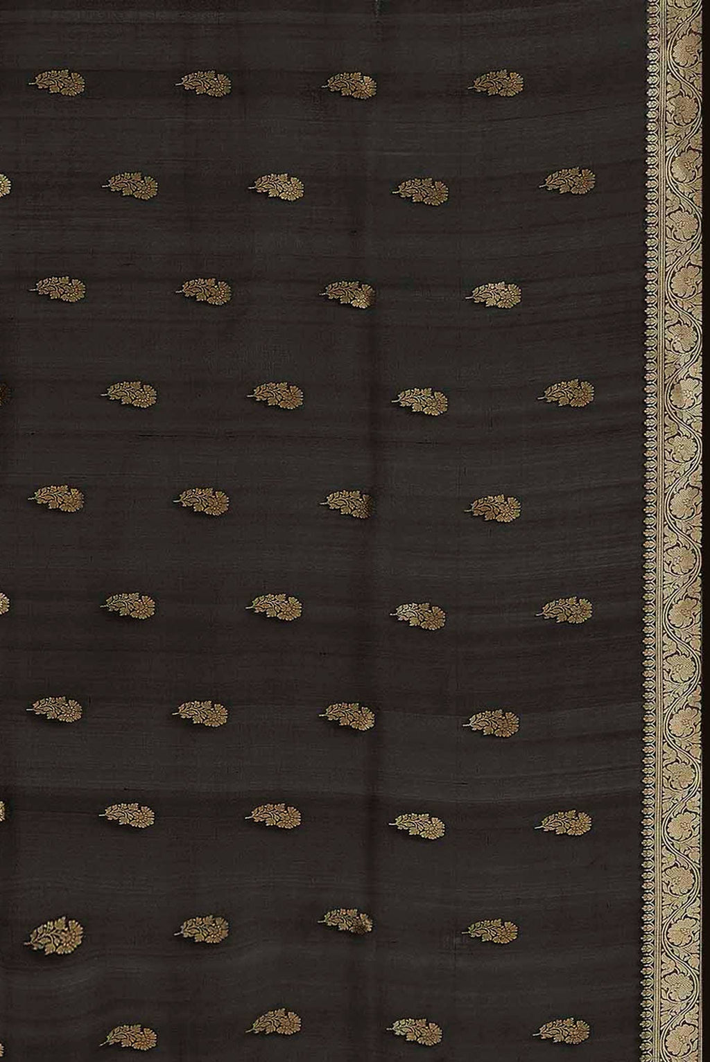 Black Banarasi Kora Silk Saree