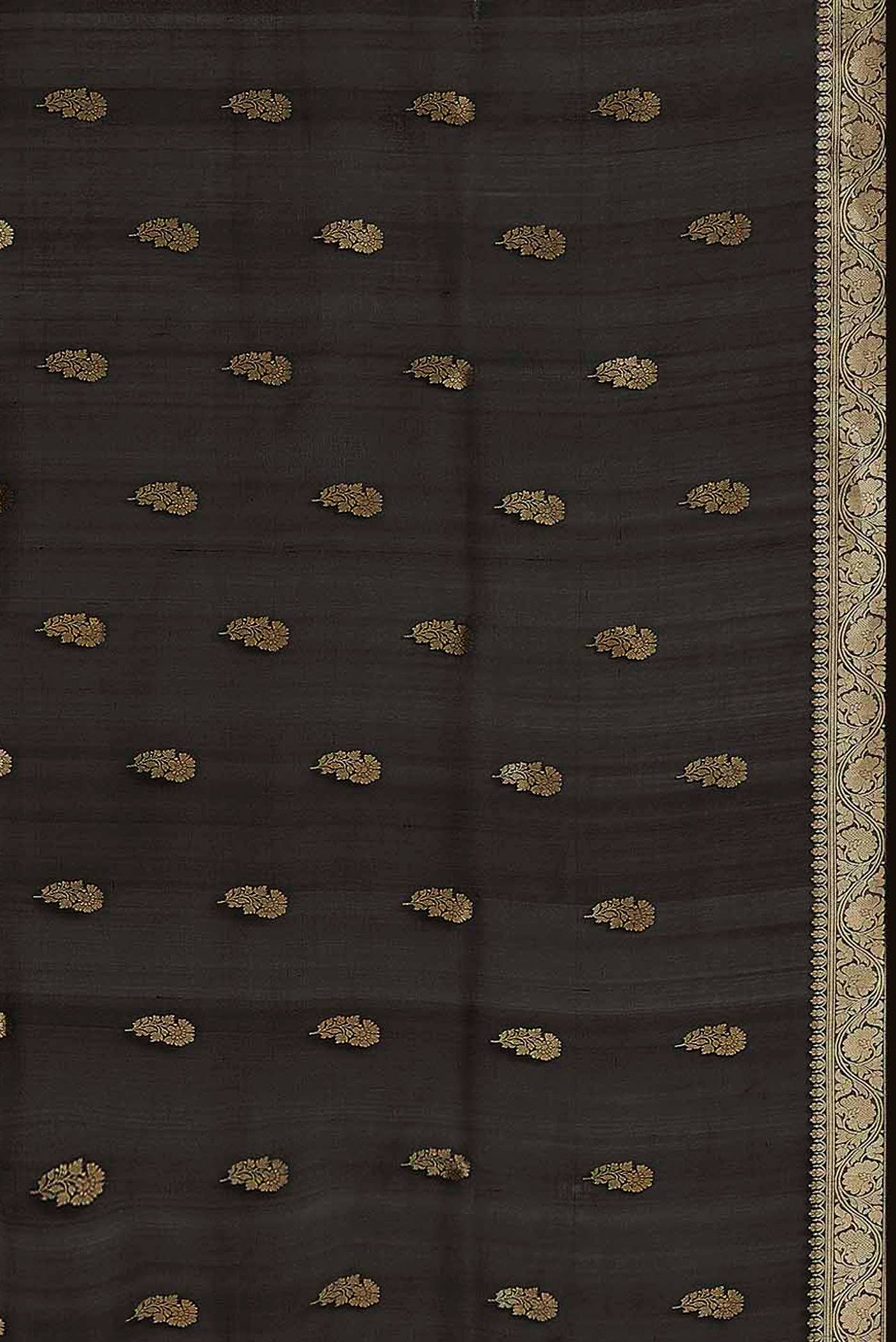 Black Banarasi Kora Silk Saree
