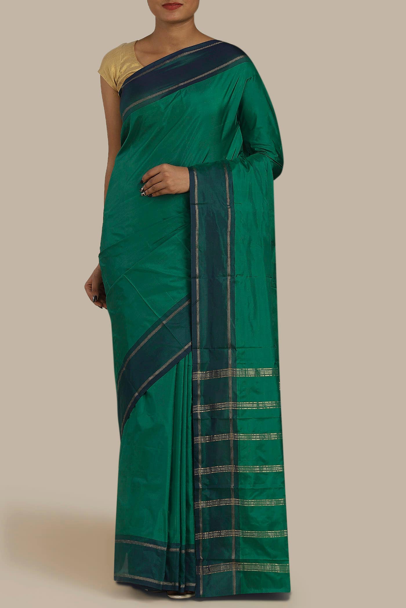 Green Blended Bangalore Silk Saree