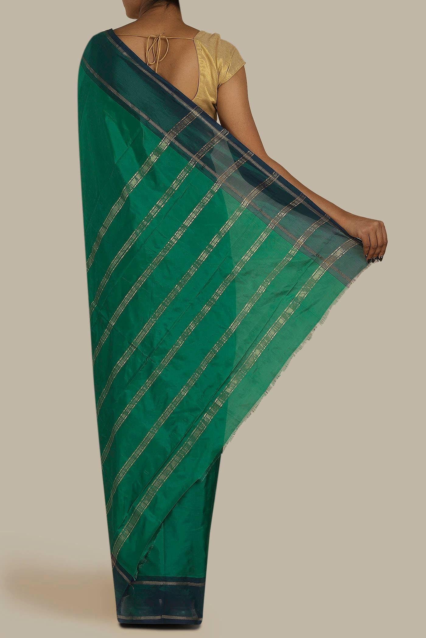 Green Blended Bangalore Silk Saree