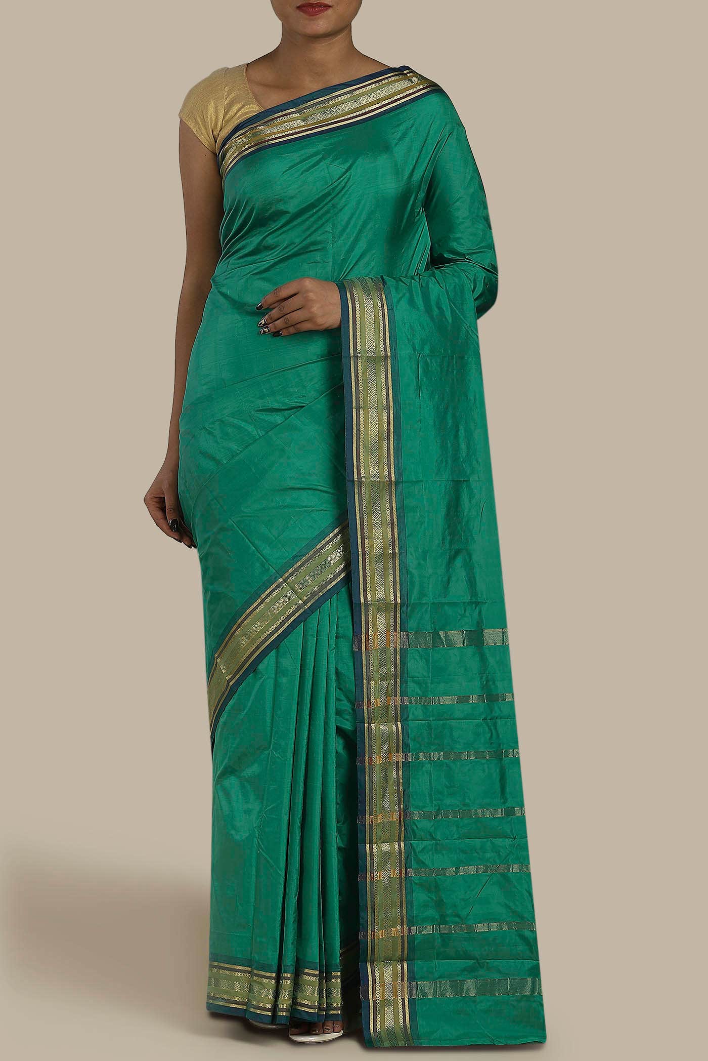 Green Blended Bangalore Silk Saree