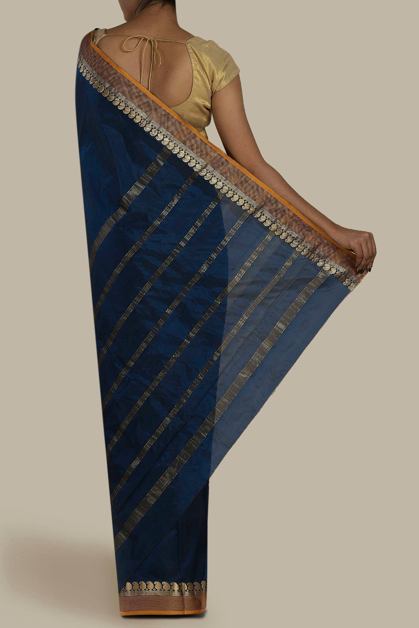 Blue Blended Bangalore Silk Saree