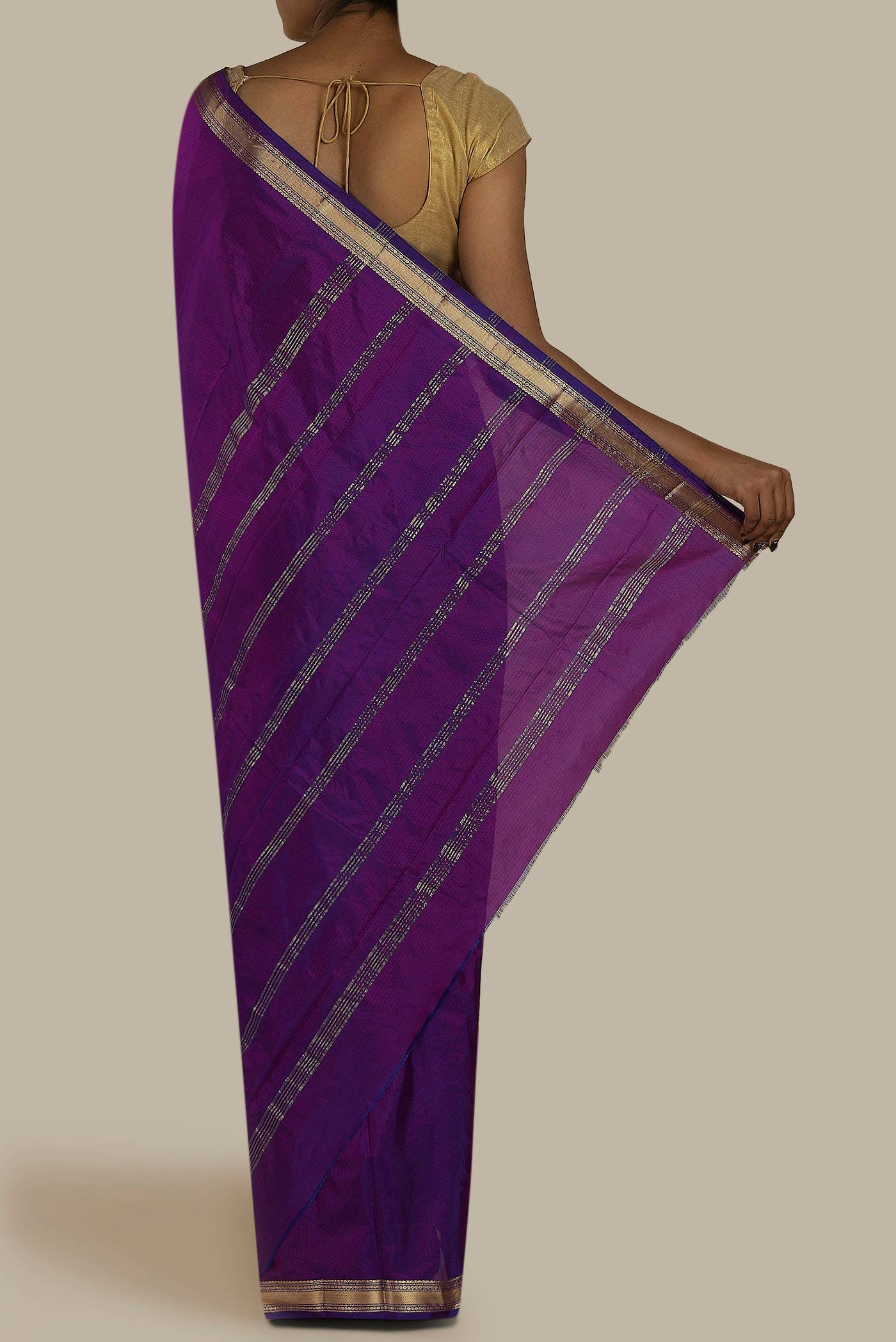 Purple Blended Bangalore Silk Saree