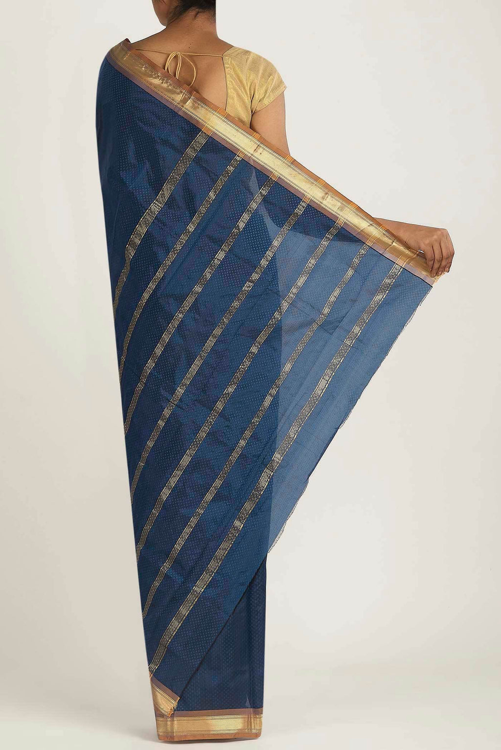 Blue Blended Bangalore Silk Saree