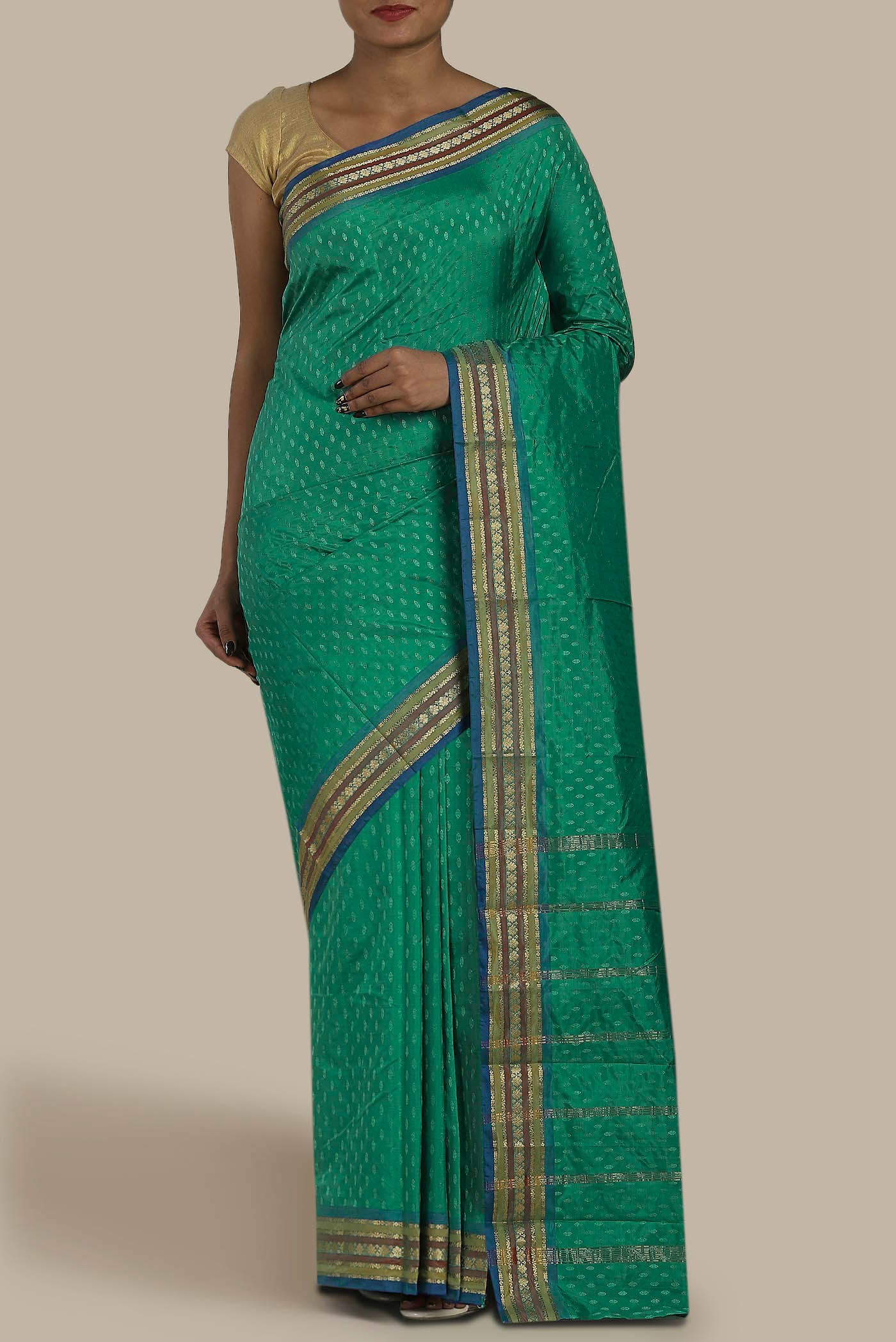 Green Blended Bangalore Silk Saree
