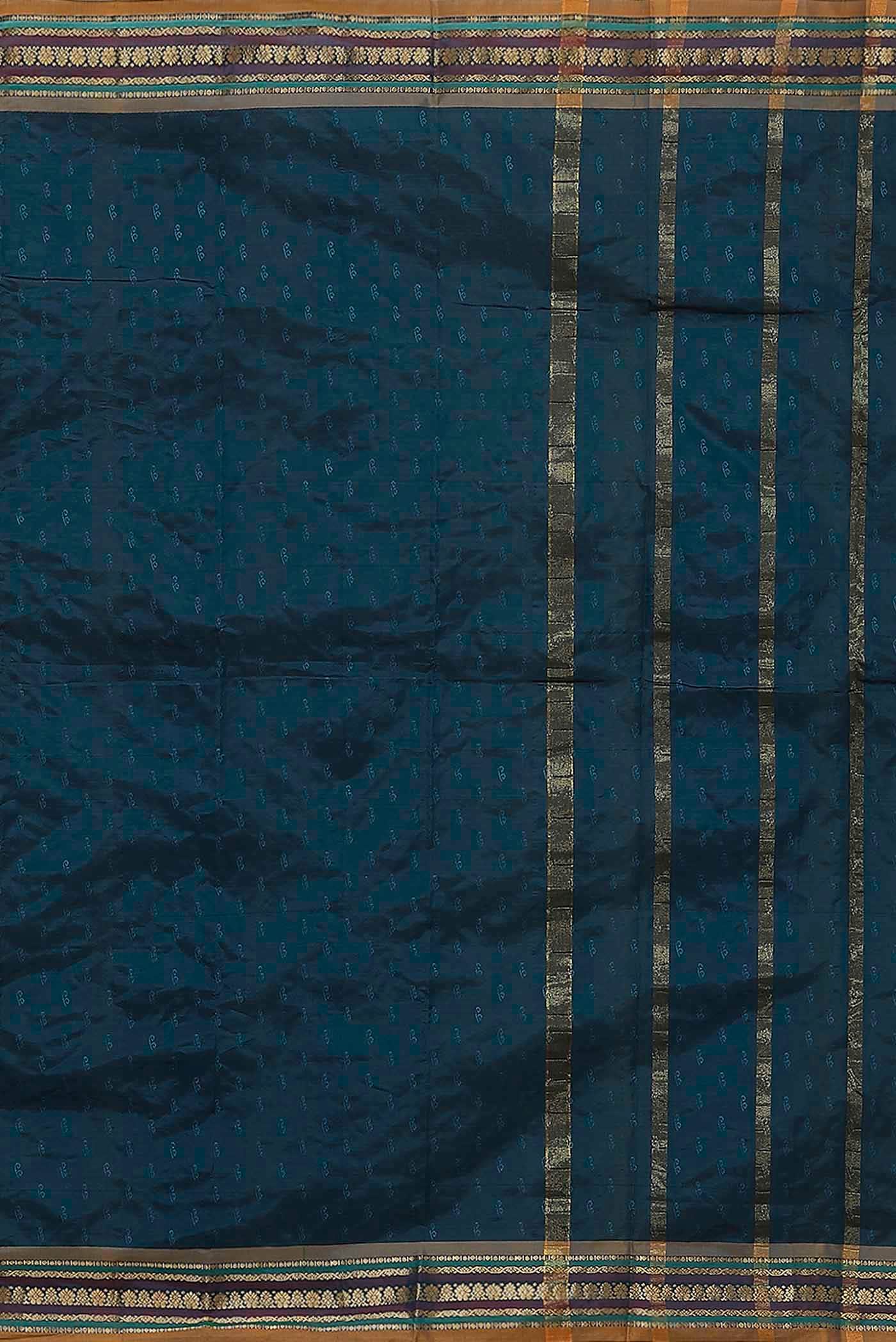 Blue Blended Bangalore Silk Saree