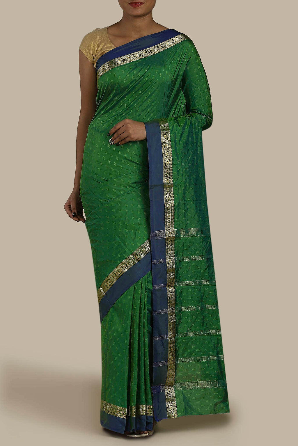 Green Blended Bangalore Silk Saree
