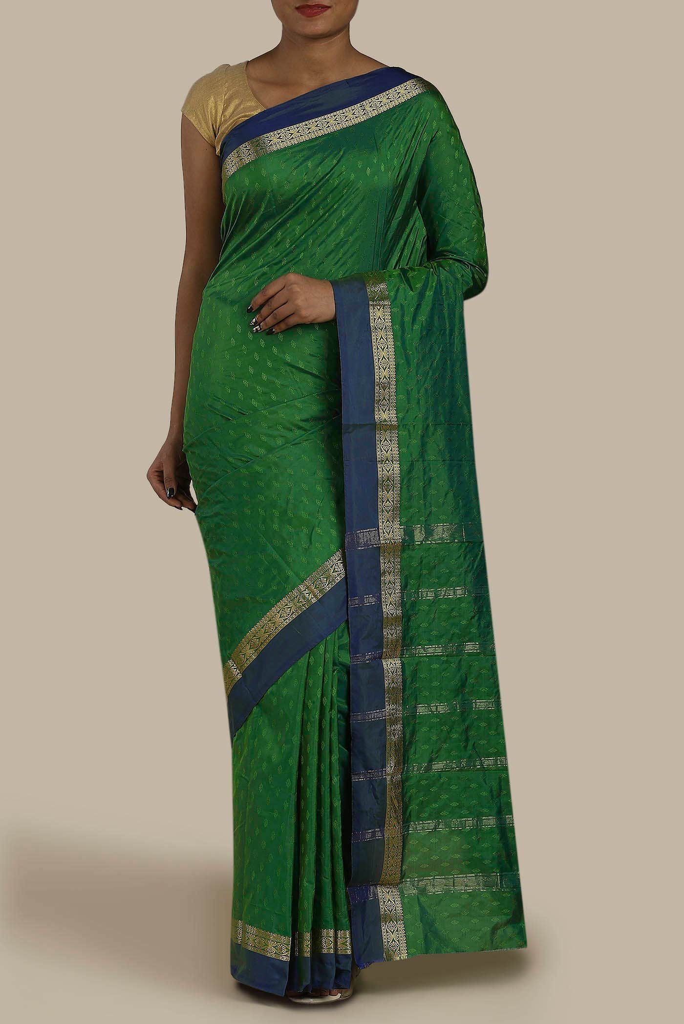 Green Blended Bangalore Silk Saree