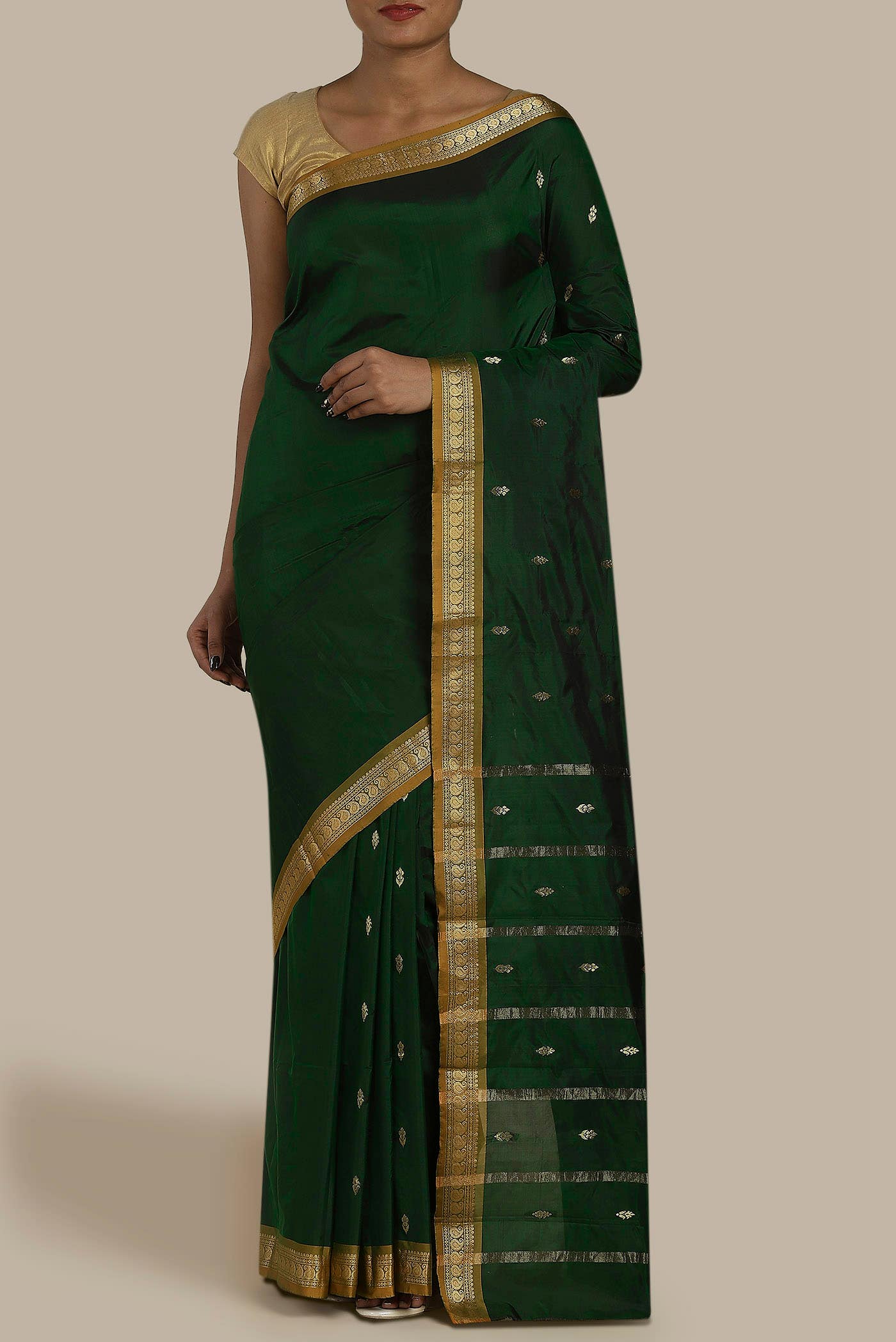 Green Blended Bangalore Silk Saree
