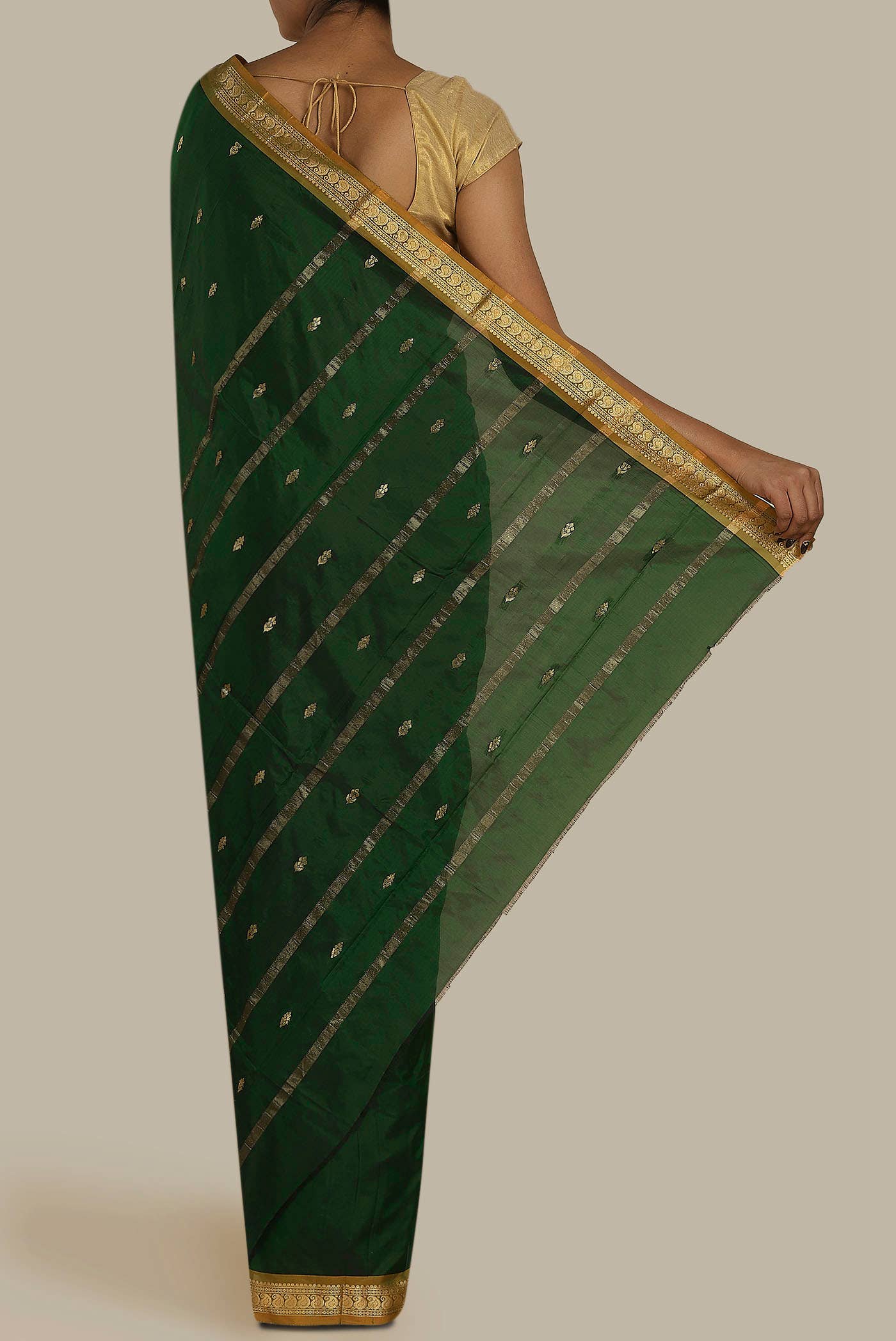 Green Blended Bangalore Silk Saree