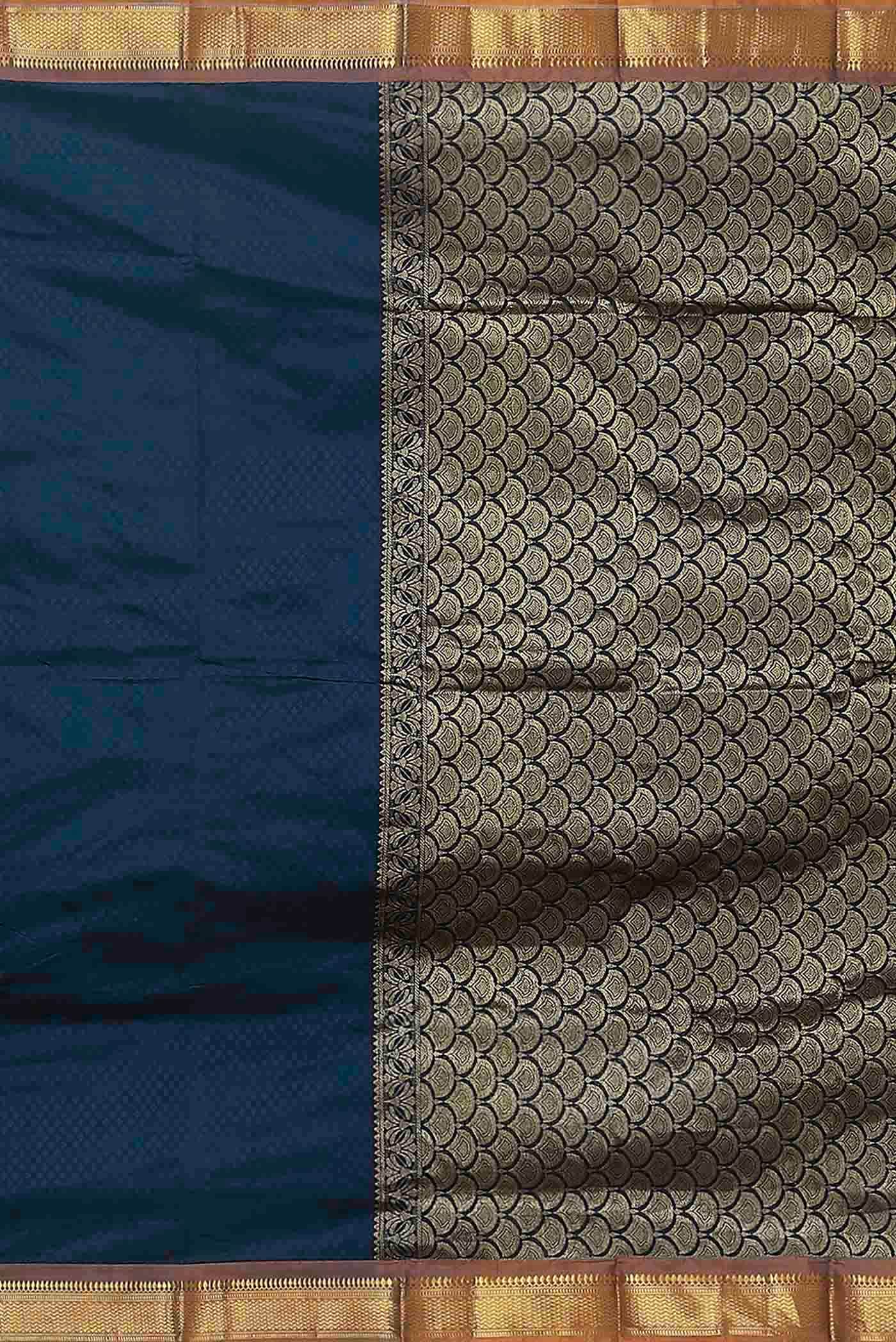 Blue Blended Bangalore Silk Saree