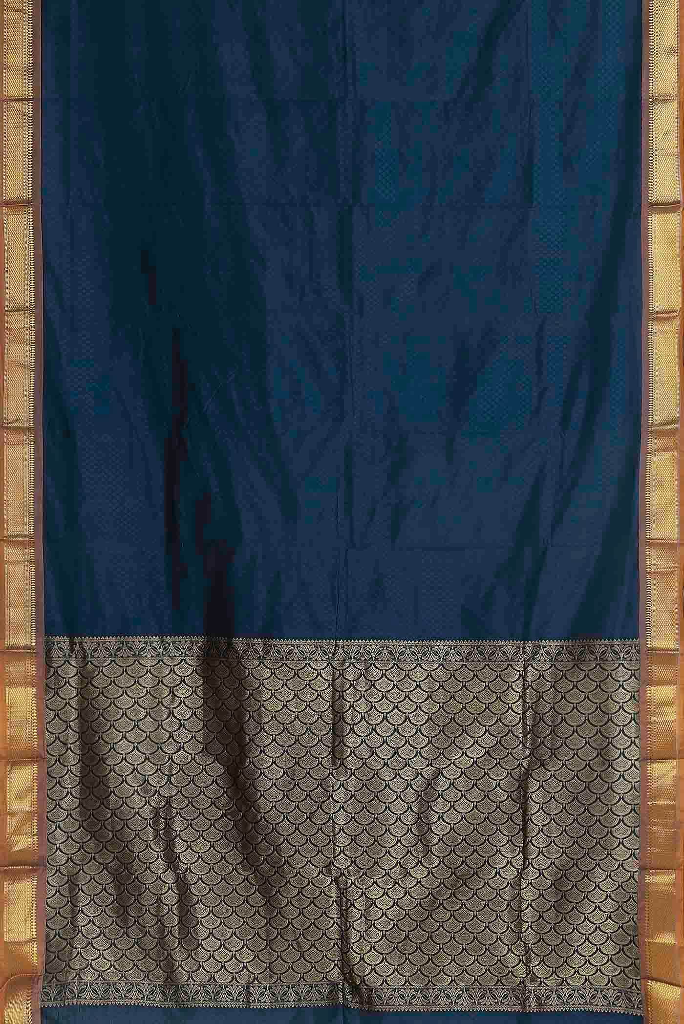 Blue Blended Bangalore Silk Saree