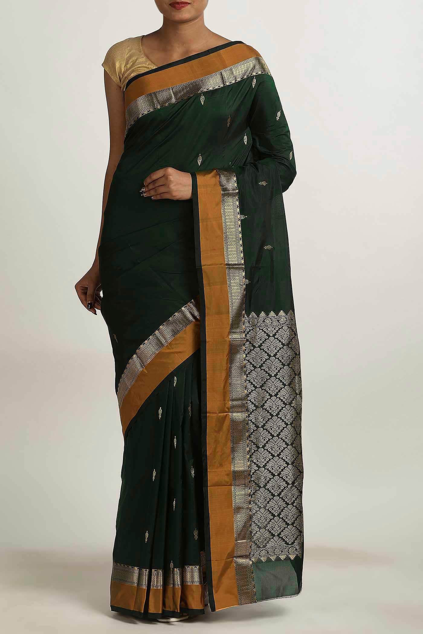 Green Blended Bangalore Silk Saree