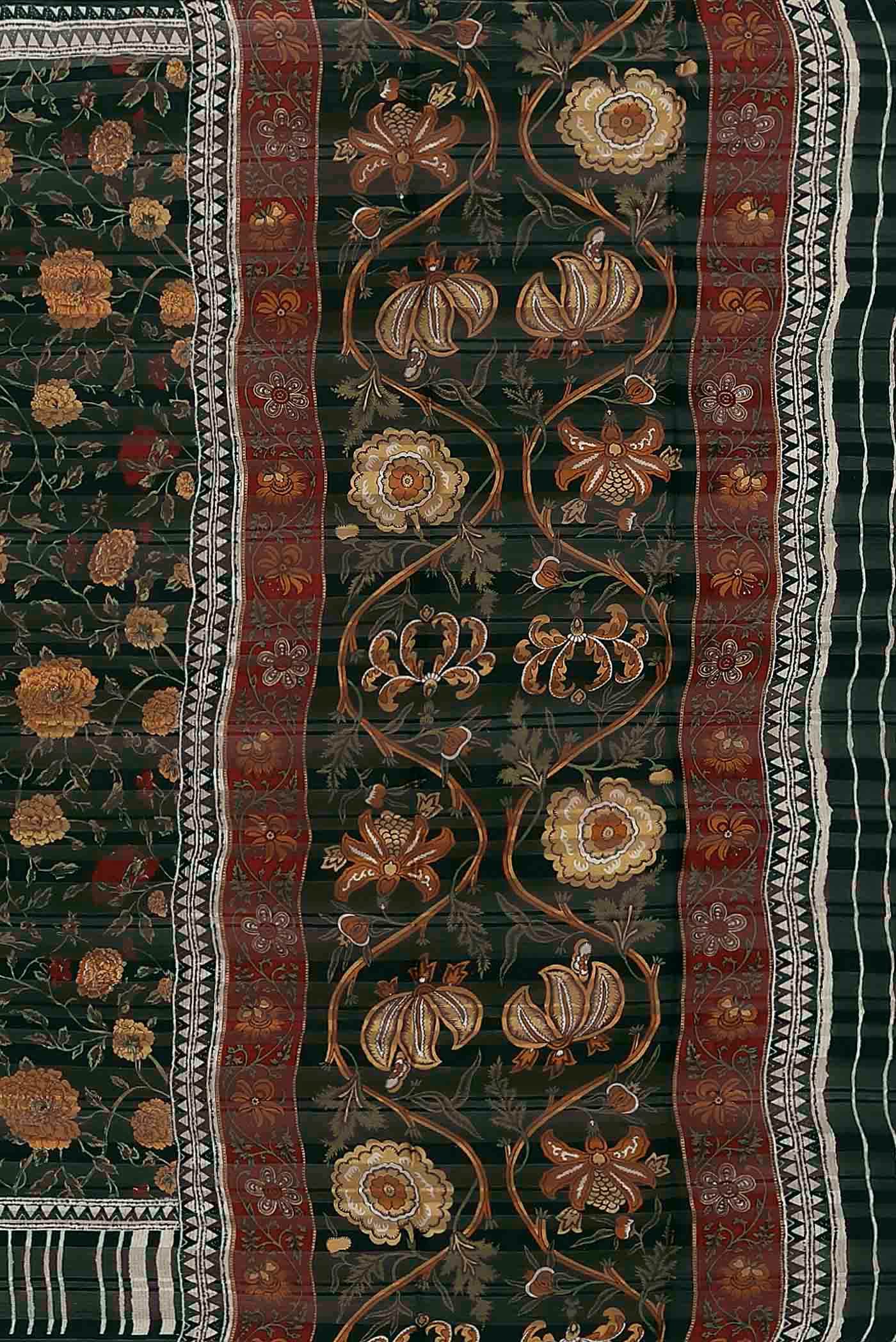 Black Mysore Crepe Saree