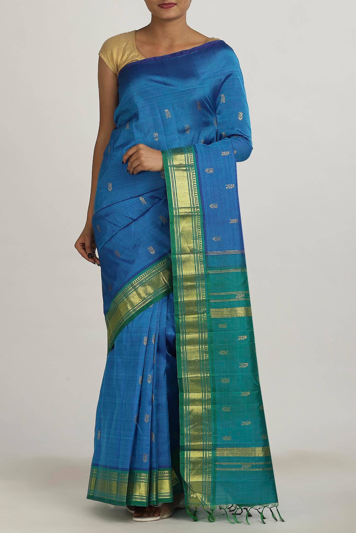Blue Kanchipuram Silk Saree