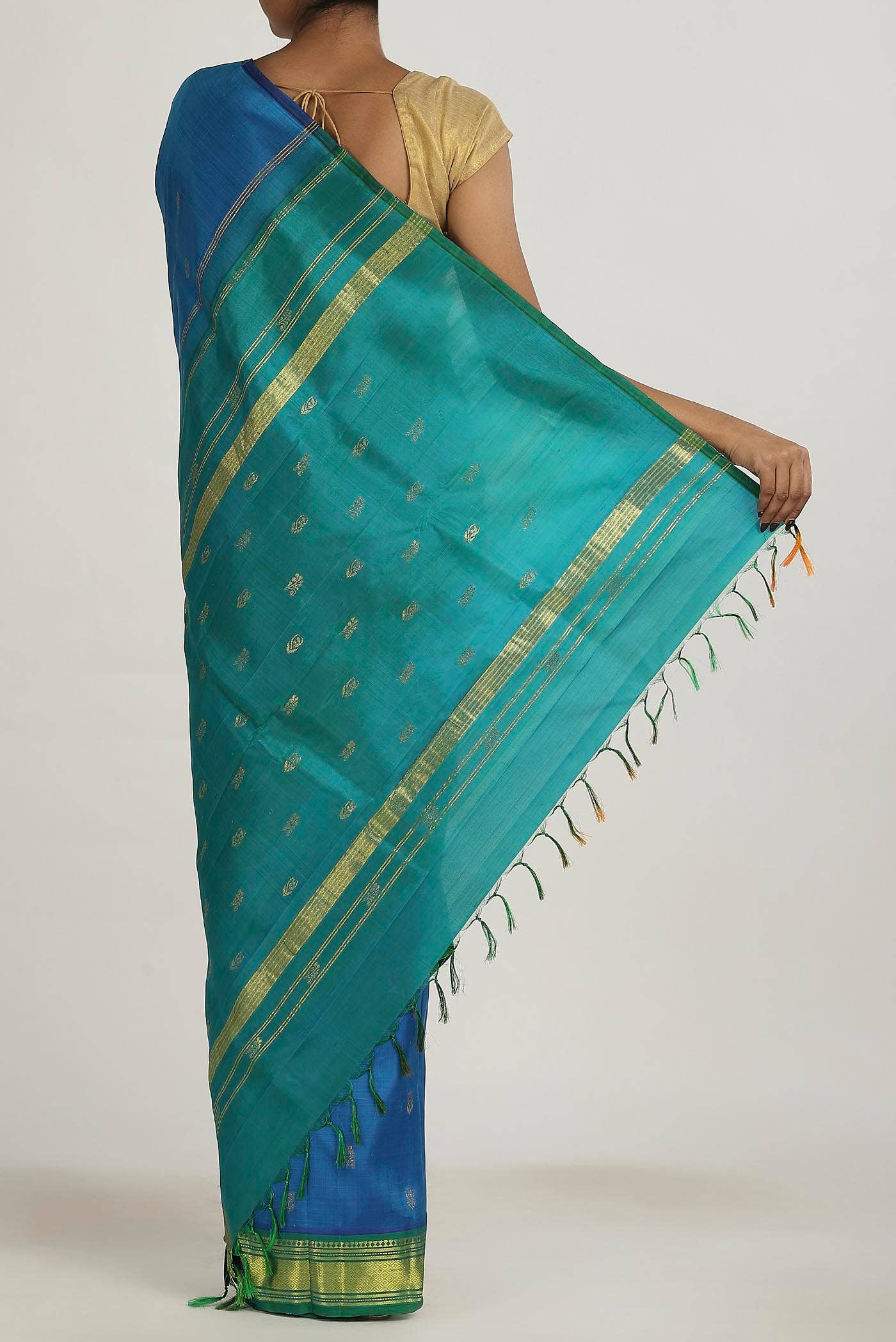 Blue Kanchipuram Silk Saree