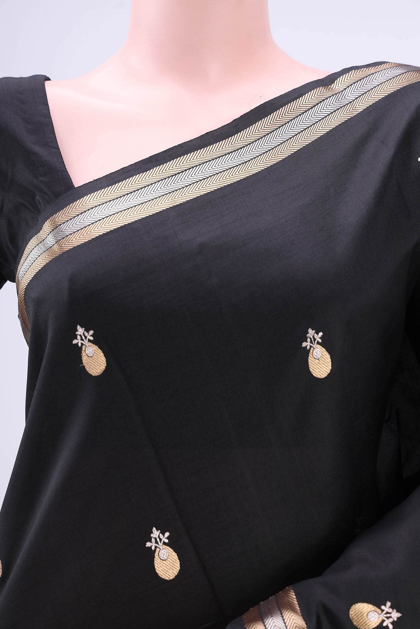 Black Banarasi Silk Saree