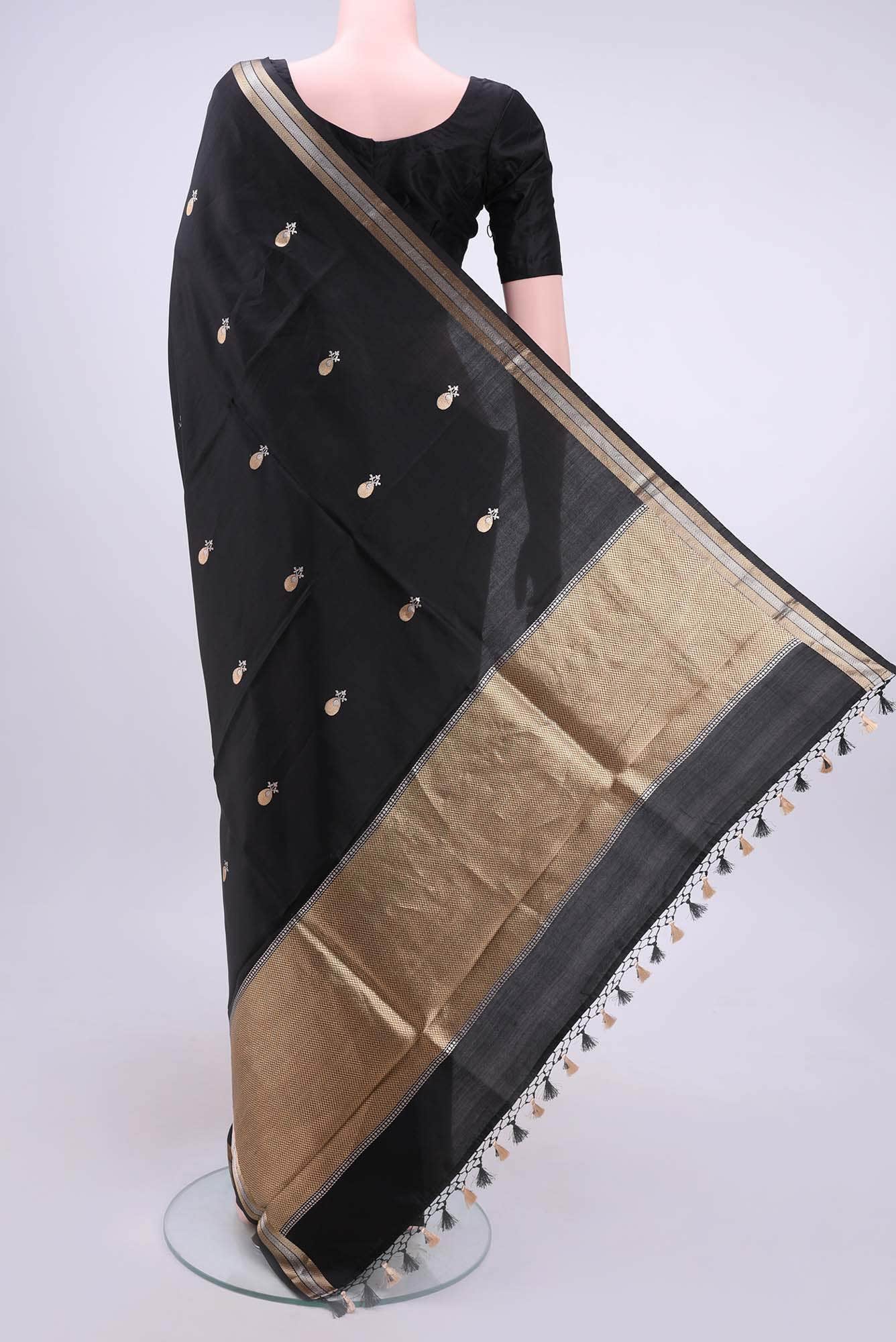 Black Banarasi Silk Saree