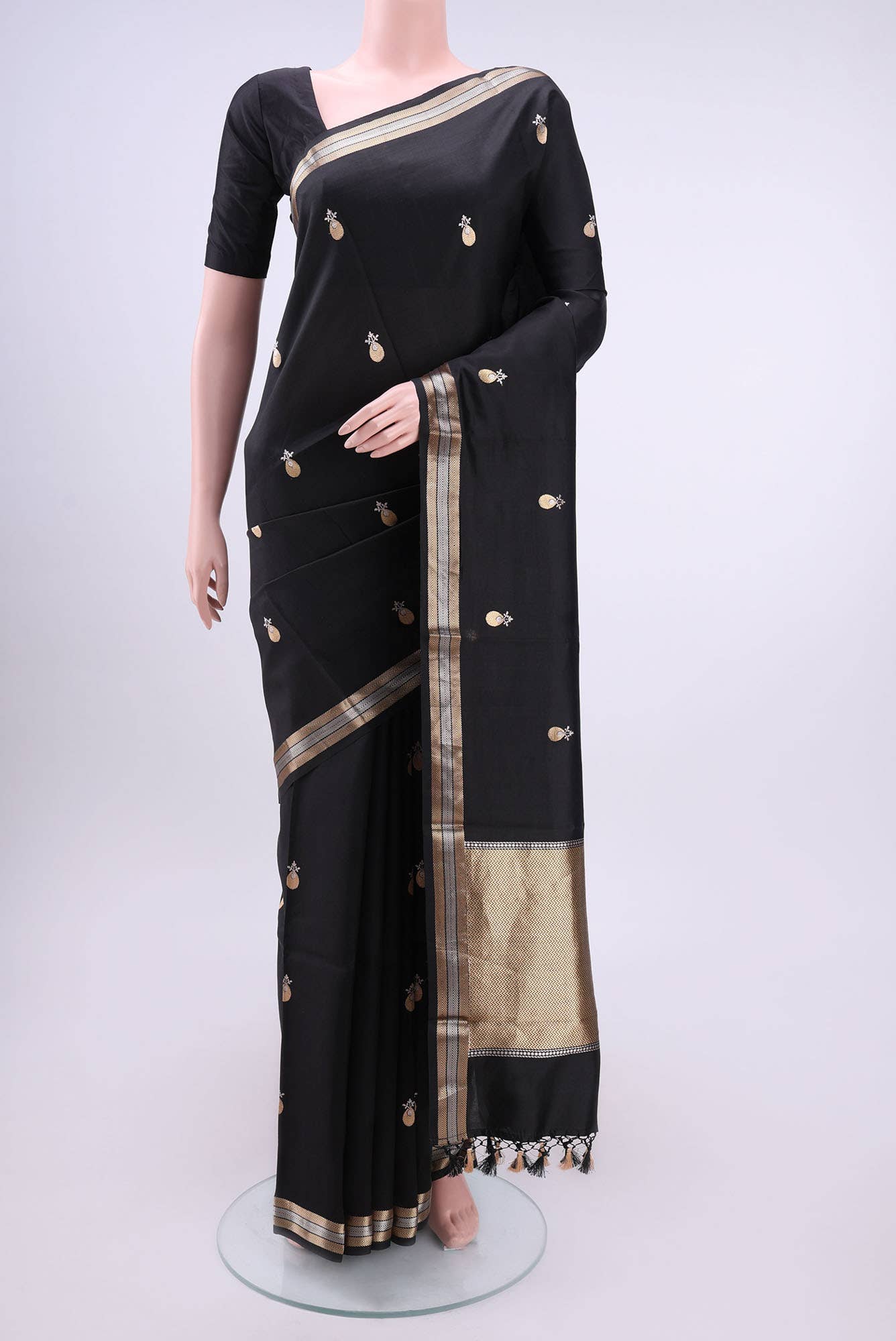 Black Banarasi Silk Saree