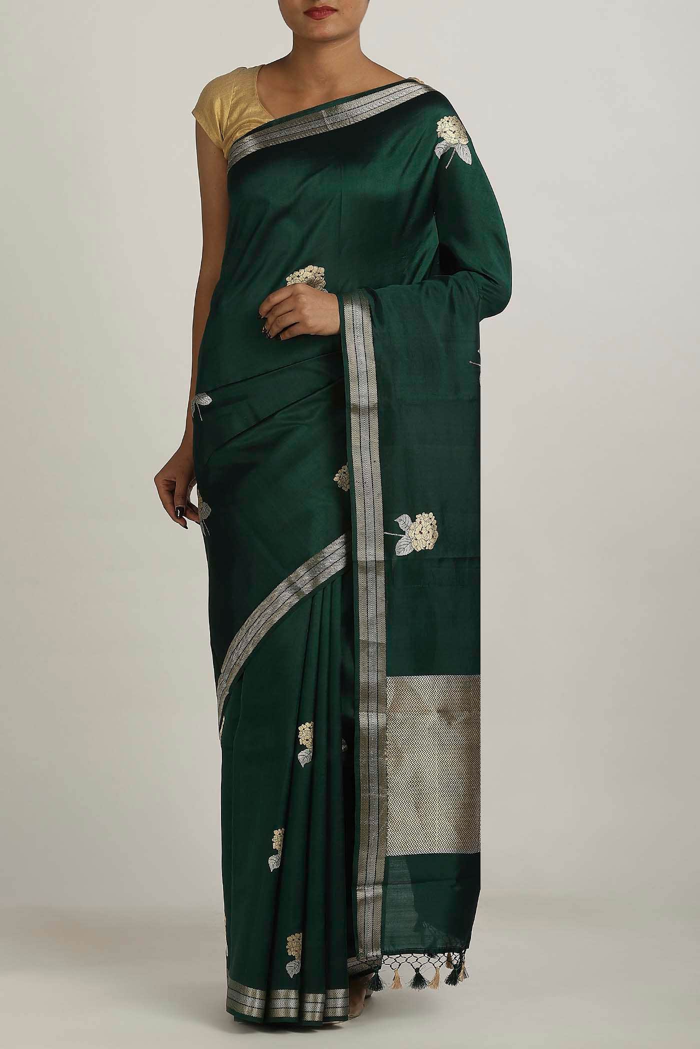 Green Banarasi Silk Saree