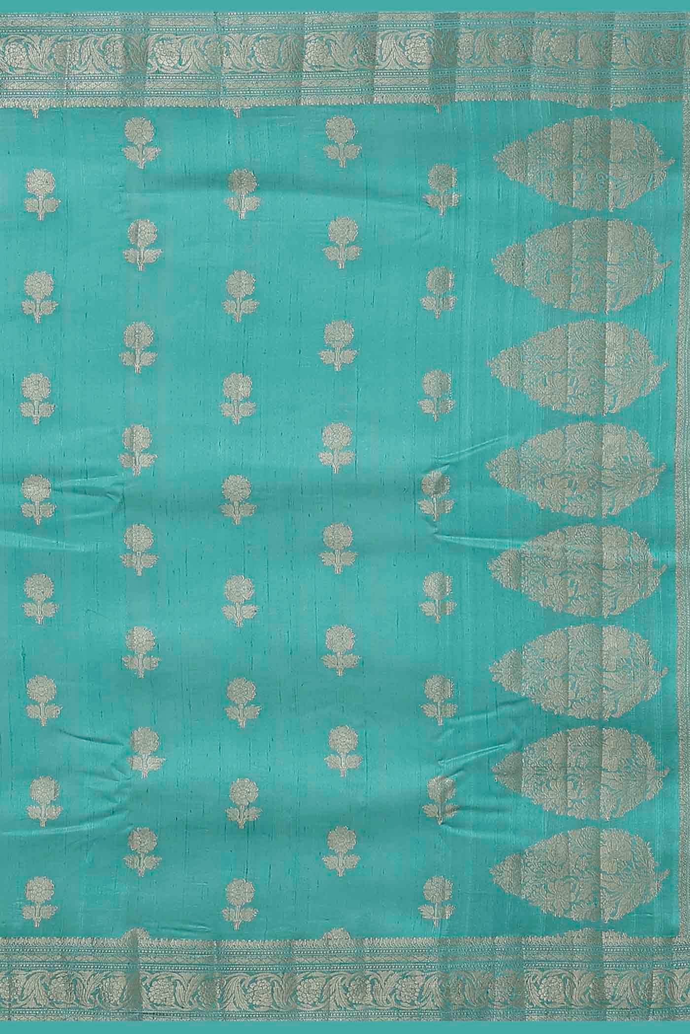 Blue Banarasi Raw Silk Saree