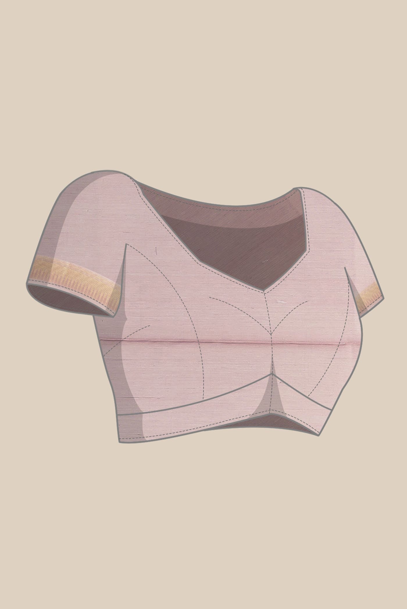 Rose Gold Banarasi Kora Silk Saree