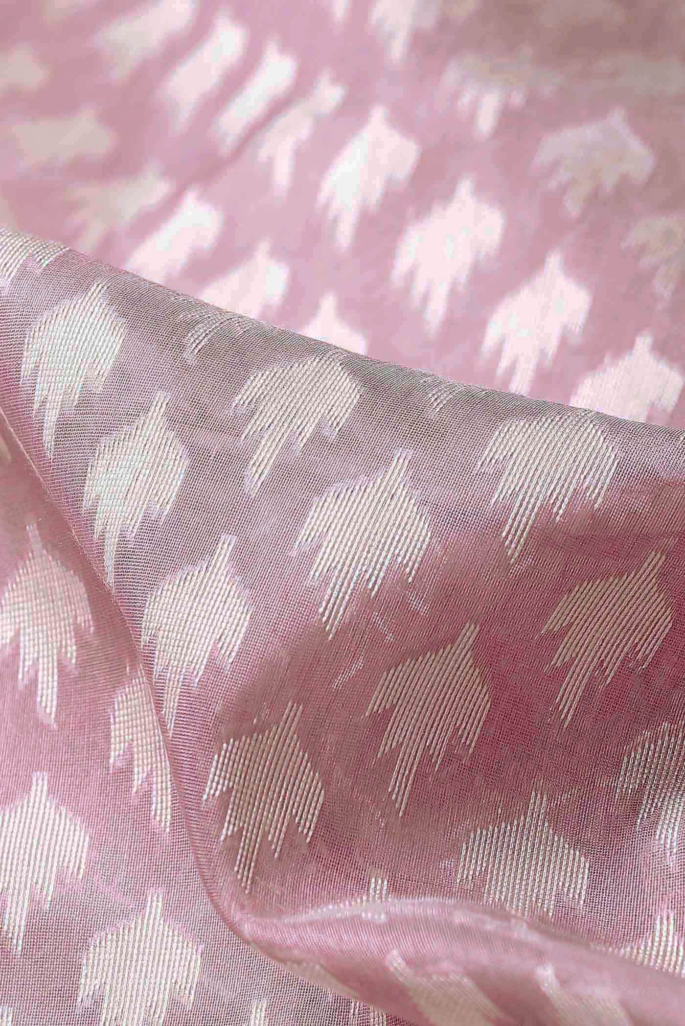 Rose Gold Banarasi Kora Silk Saree