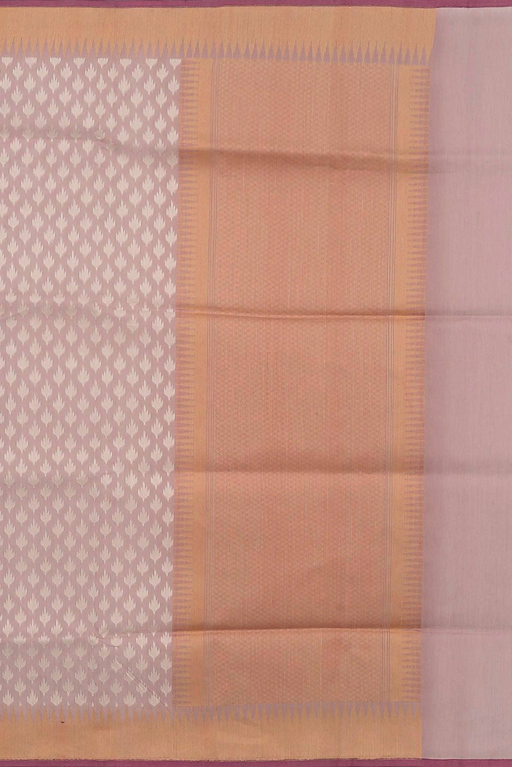 Rose Gold Banarasi Kora Silk Saree