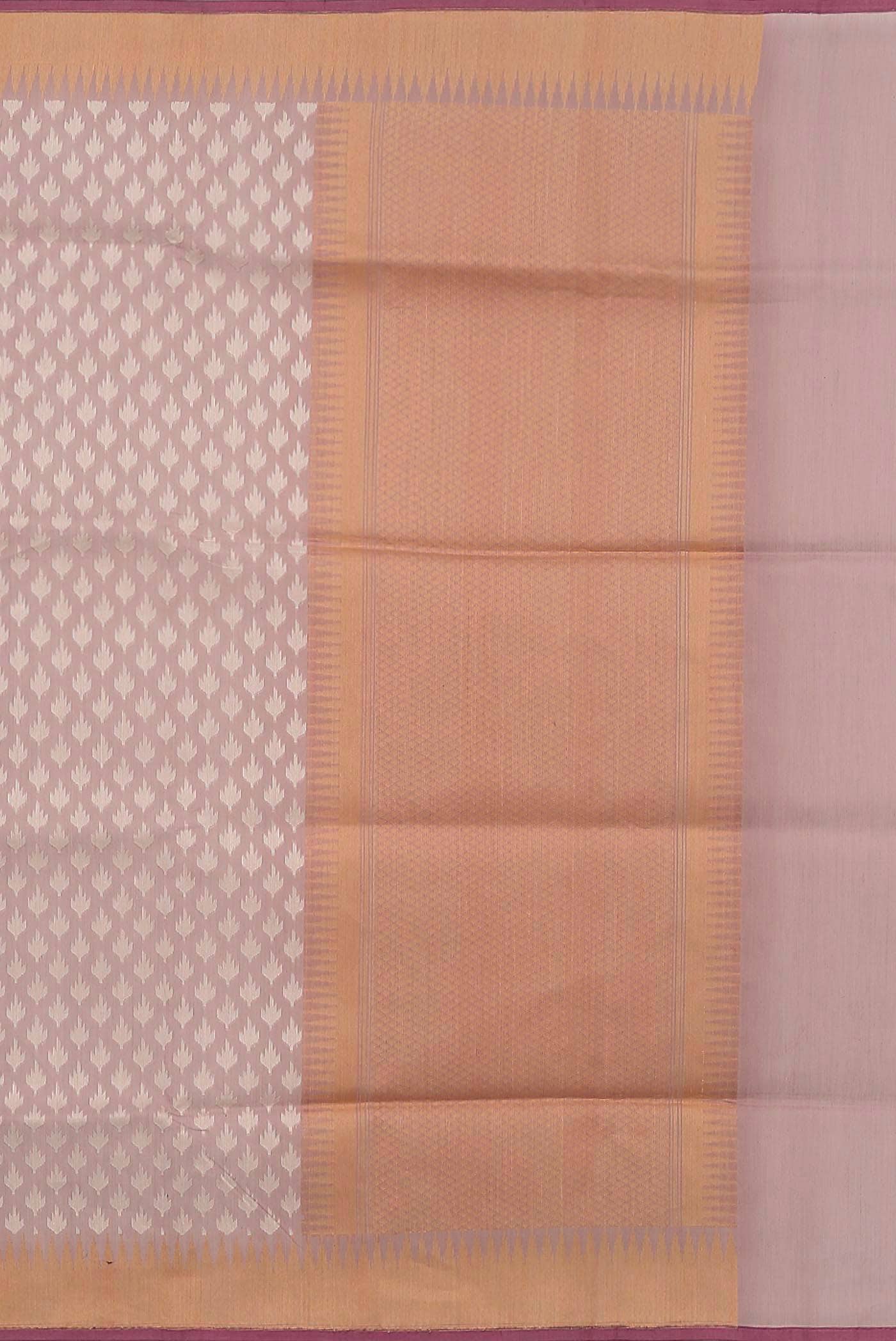 Rose Gold Banarasi Kora Silk Saree