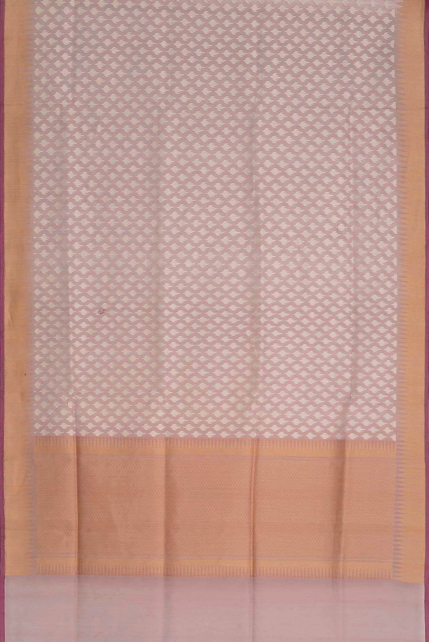 Rose Gold Banarasi Kora Silk Saree
