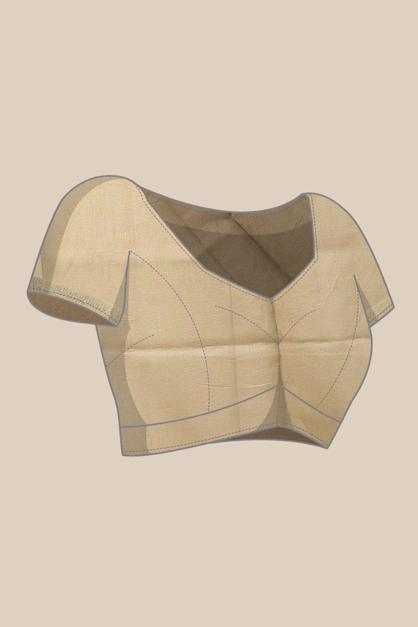 Beige Maheshwari Silk Cotton Saree