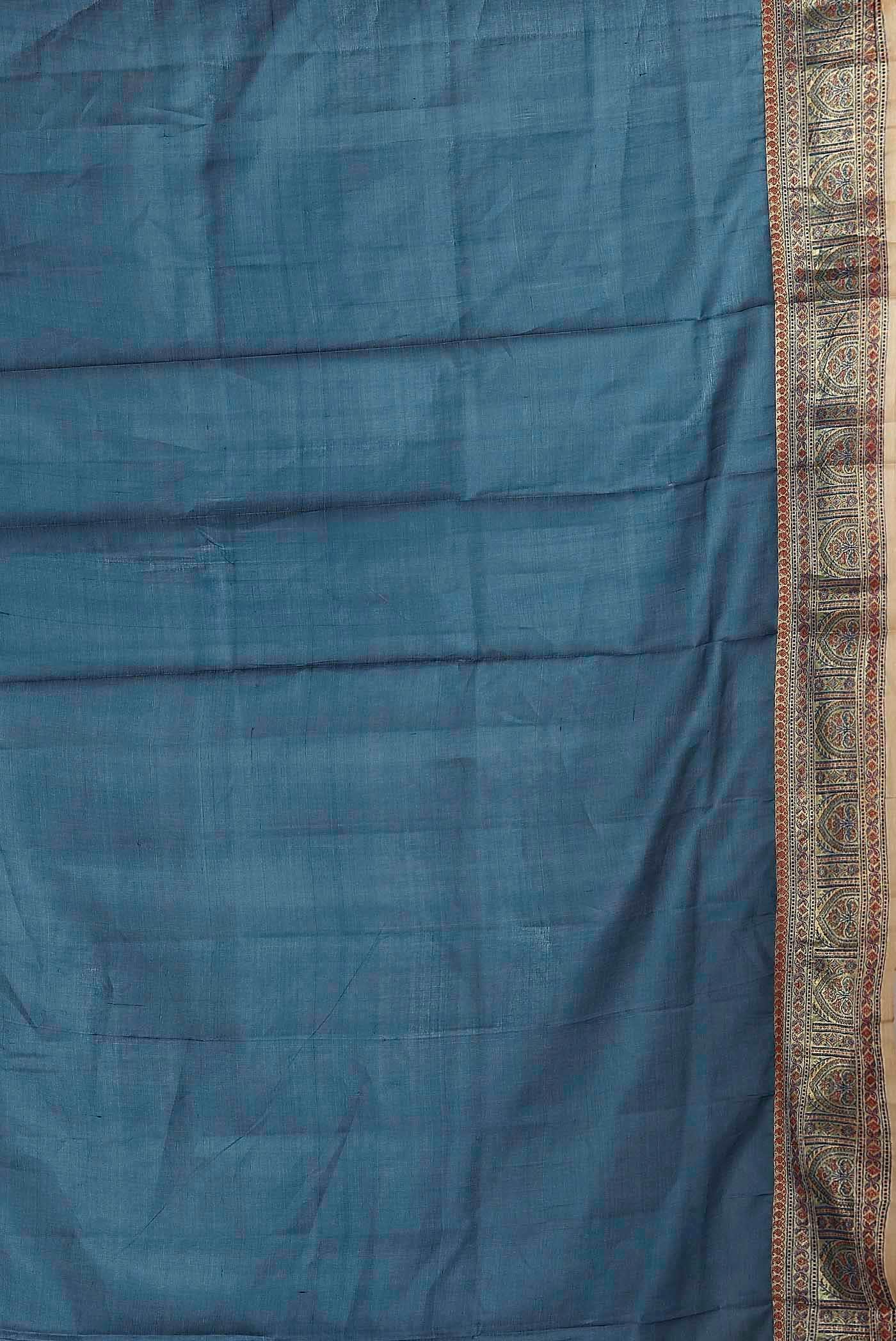 Blue Banarasi Tussar Silk Saree