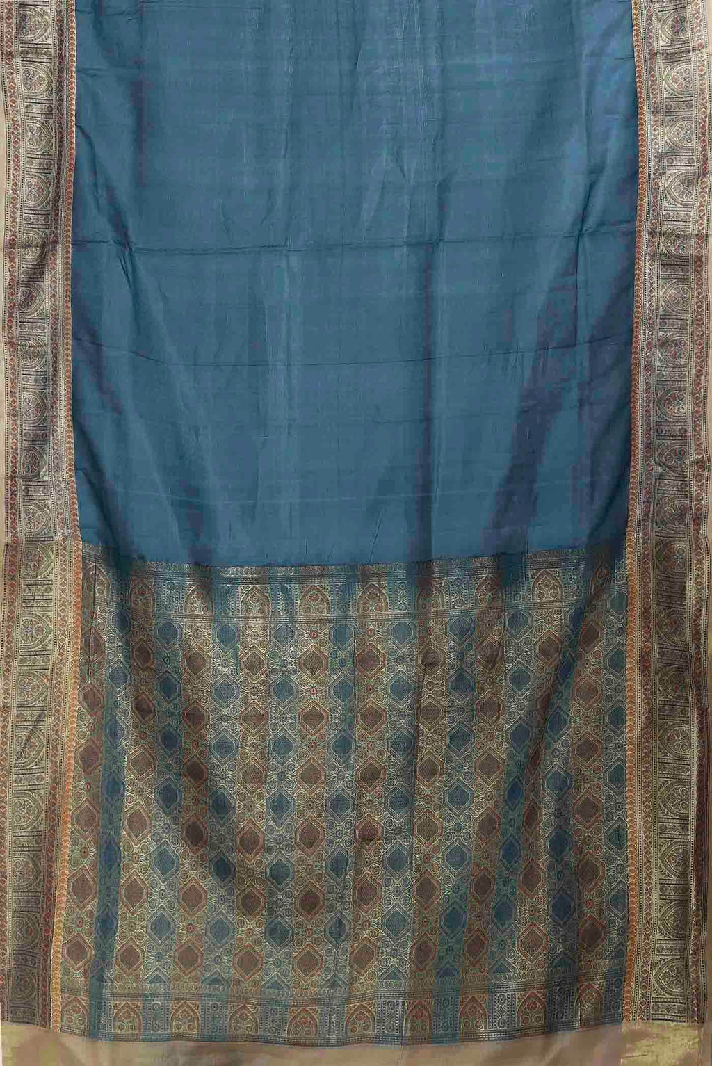 Blue Banarasi Tussar Silk Saree