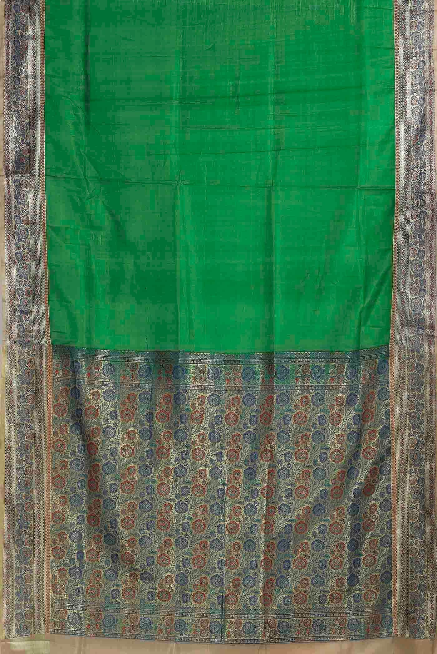 Green Banarasi Tussar Silk Saree