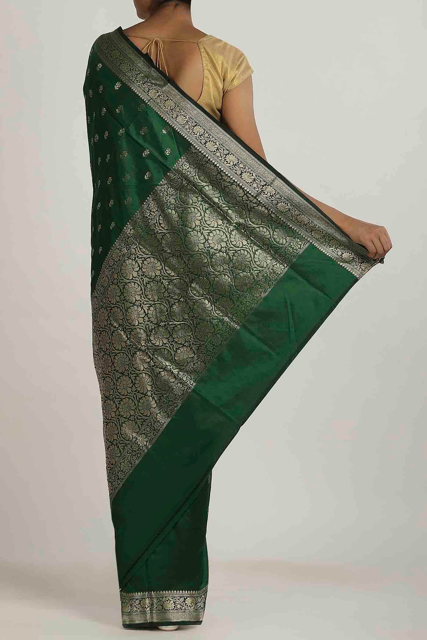 Green Banarasi Katan Silk Saree