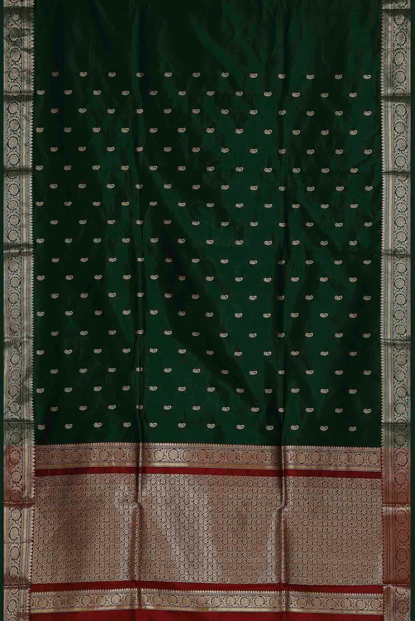 Green Banarasi Katan Silk Saree