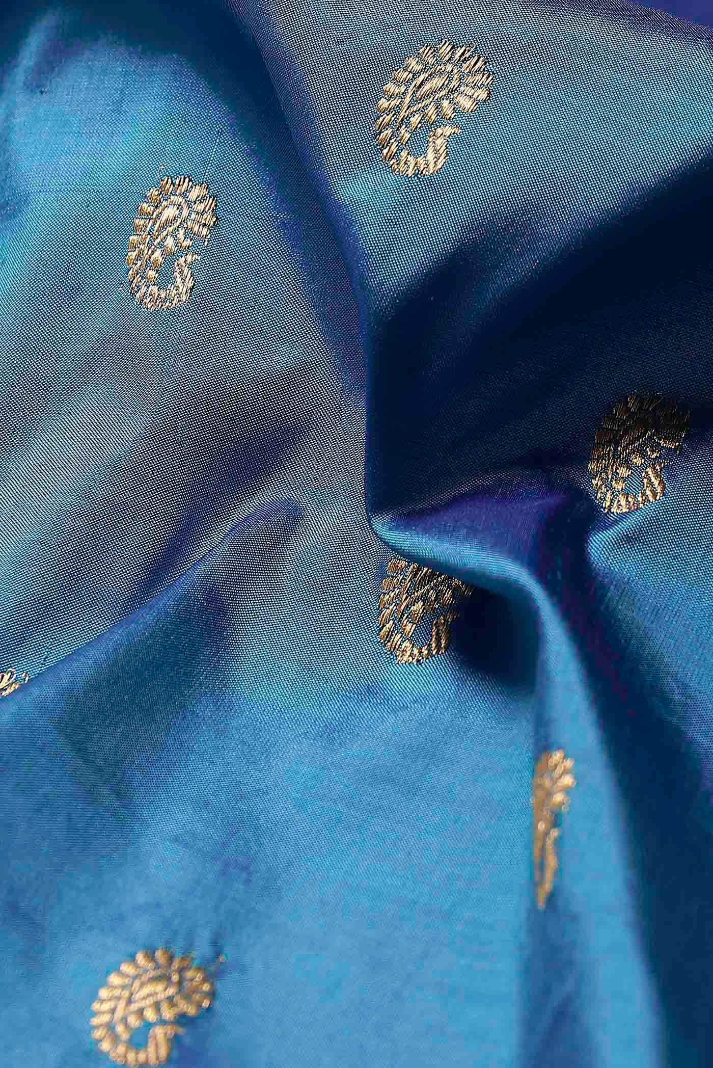 Blue Banarasi Katan Silk Saree