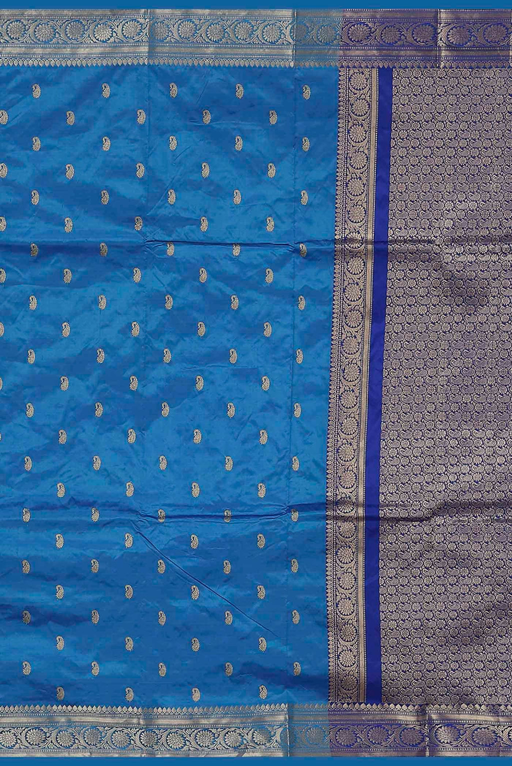 Blue Banarasi Katan Silk Saree