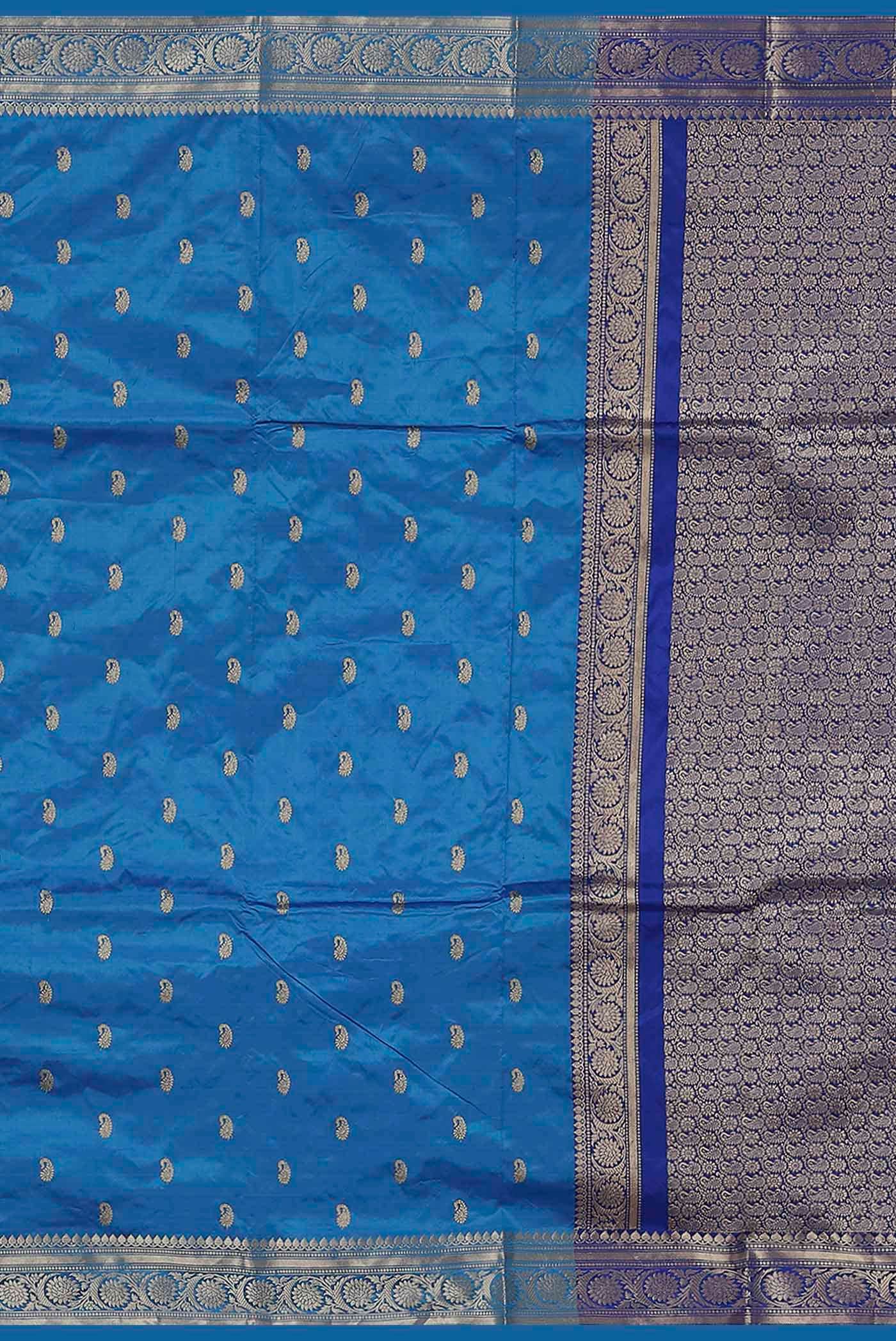 Blue Banarasi Katan Silk Saree