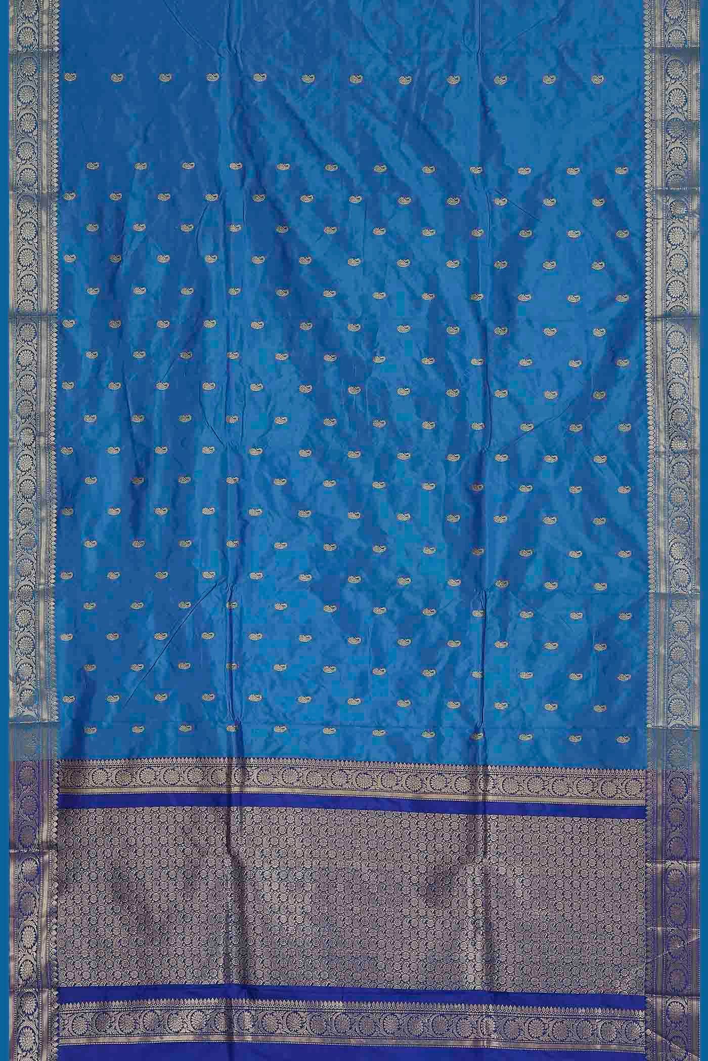 Blue Banarasi Katan Silk Saree