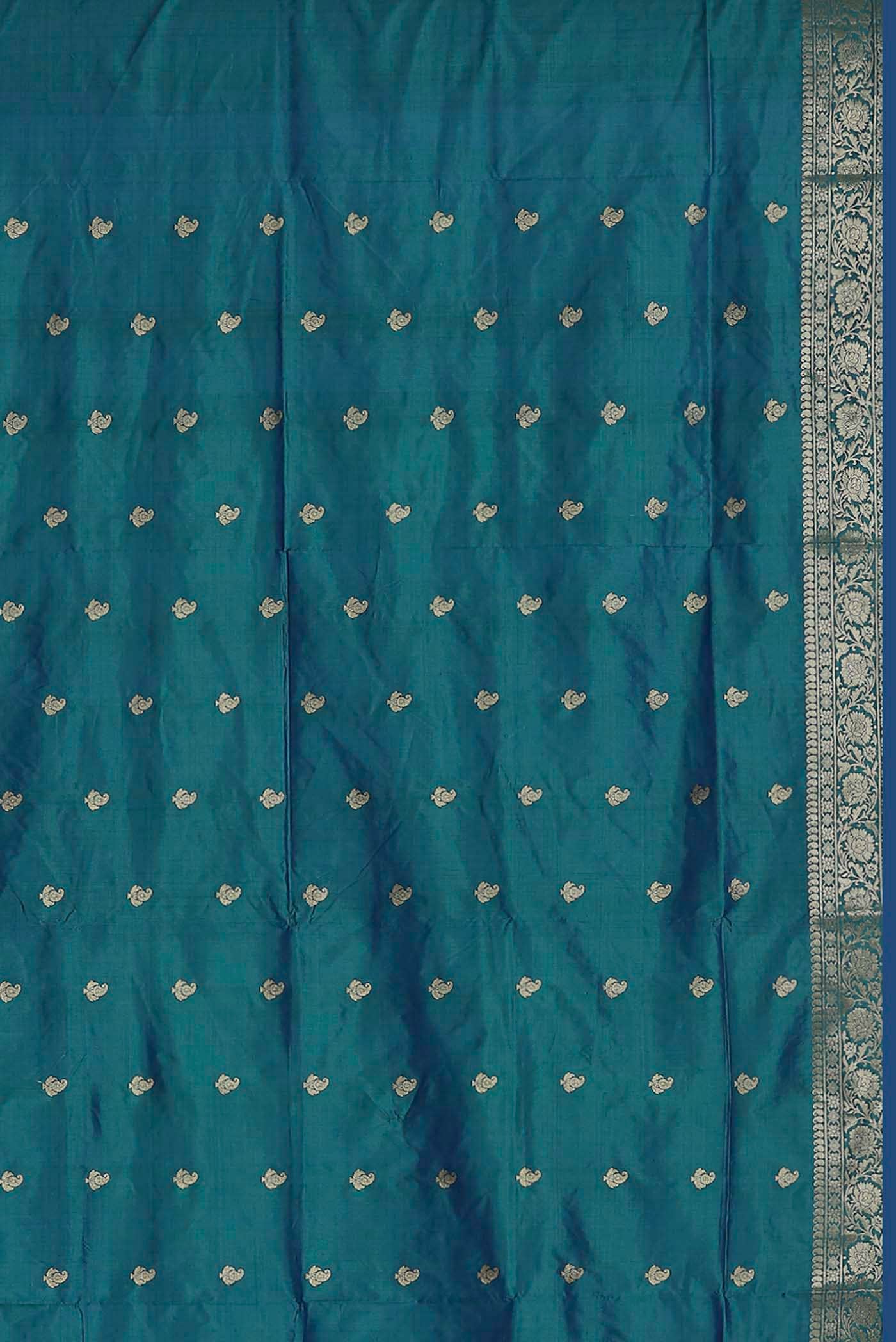 Blue Banarasi Katan Silk Saree
