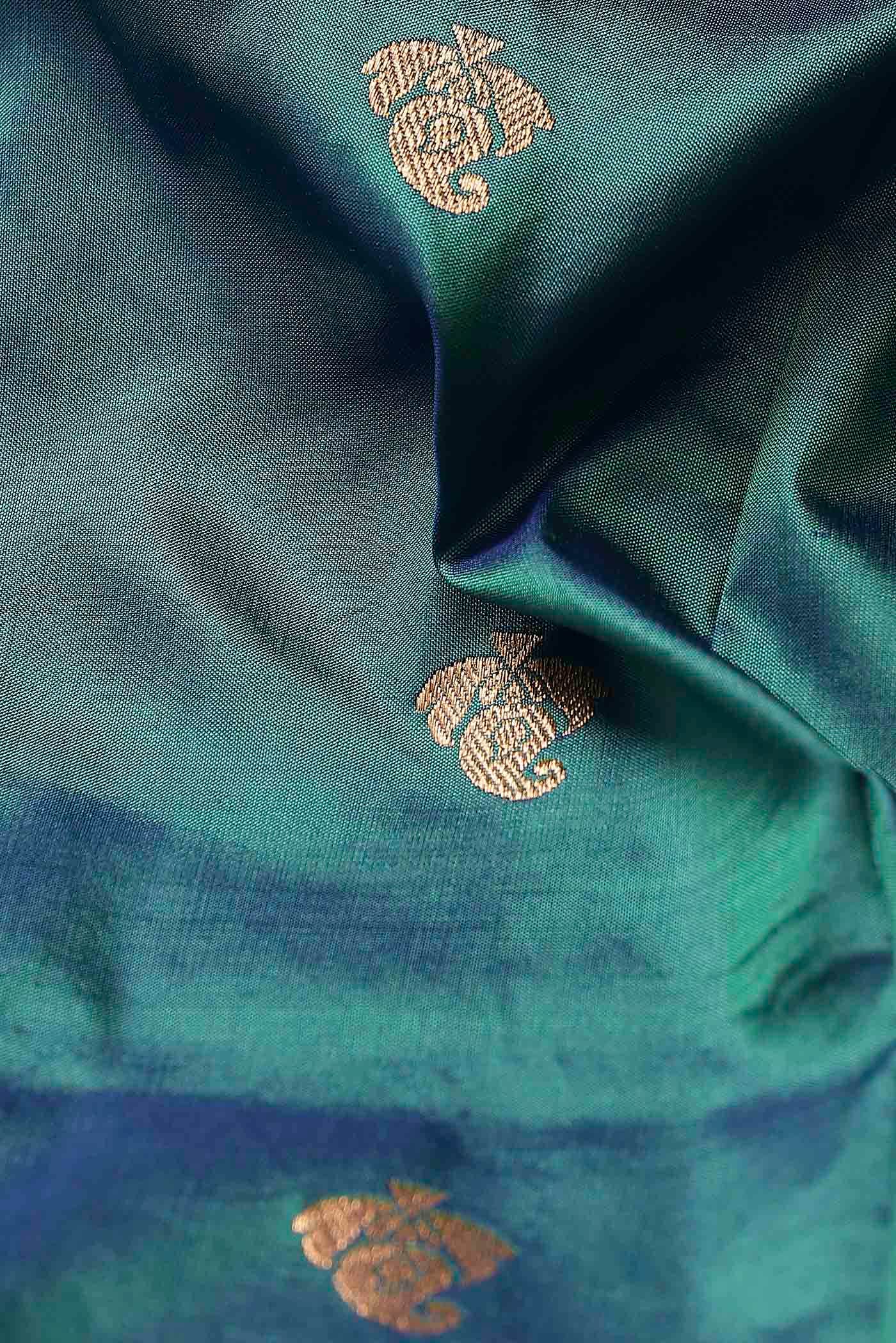 Blue Banarasi Katan Silk Saree
