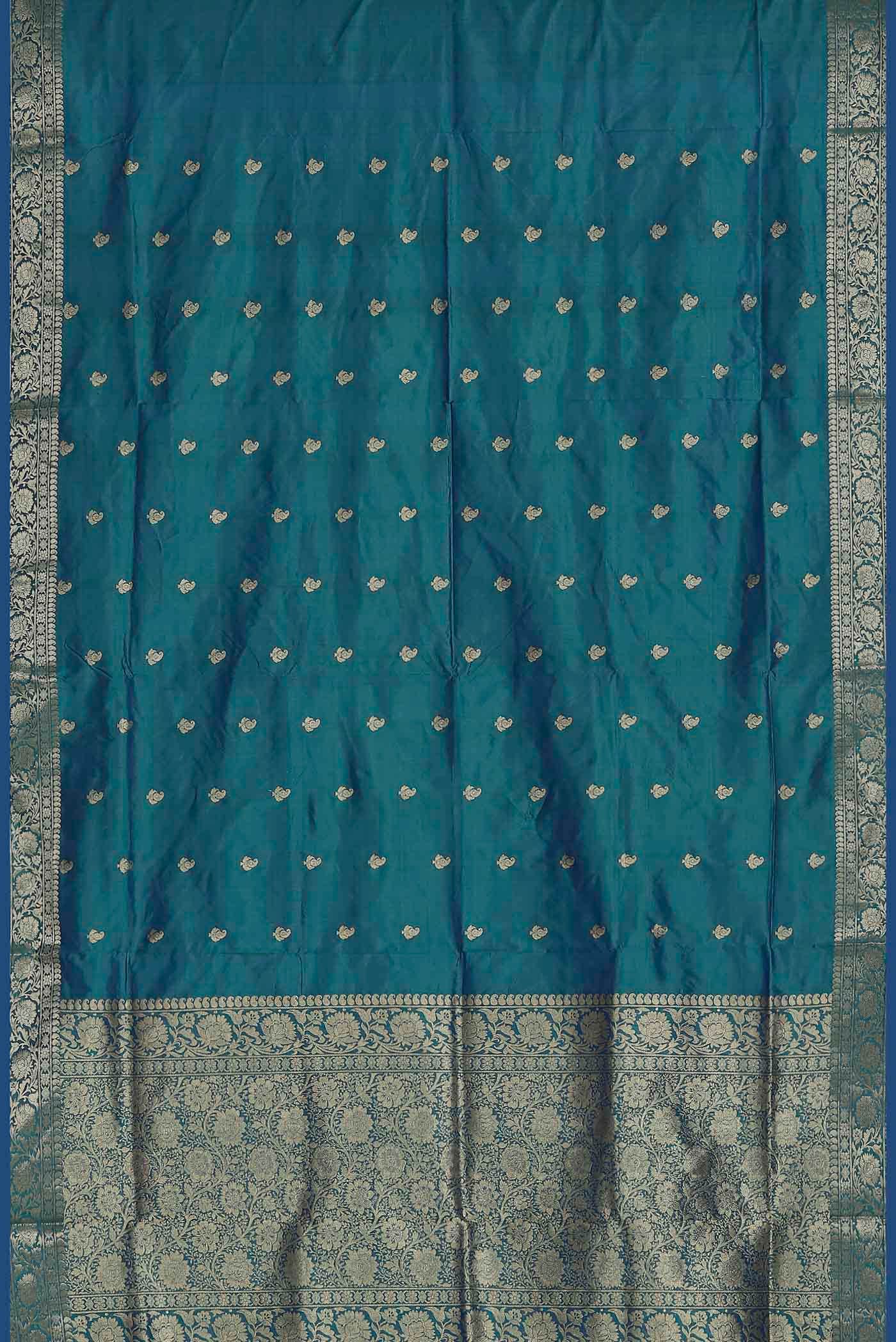 Blue Banarasi Katan Silk Saree