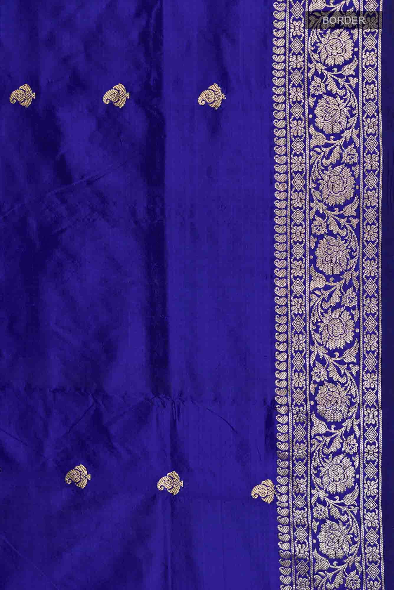 Blue Banarasi Katan Silk Saree