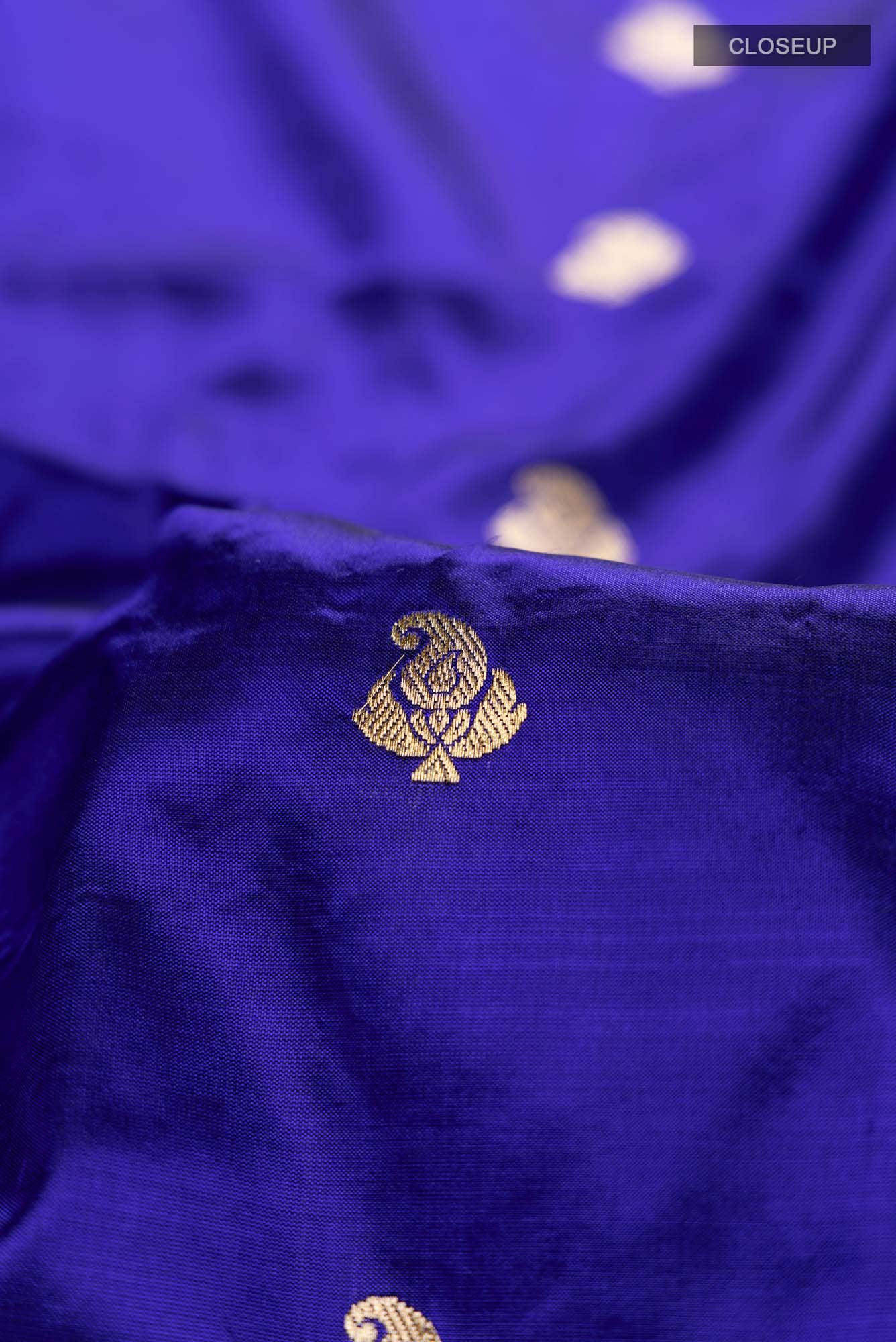Blue Banarasi Katan Silk Saree