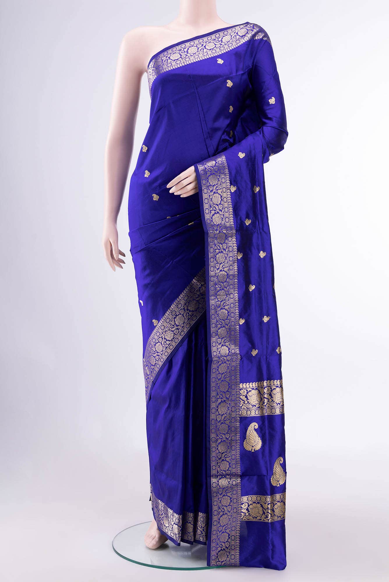 Blue Banarasi Katan Silk Saree
