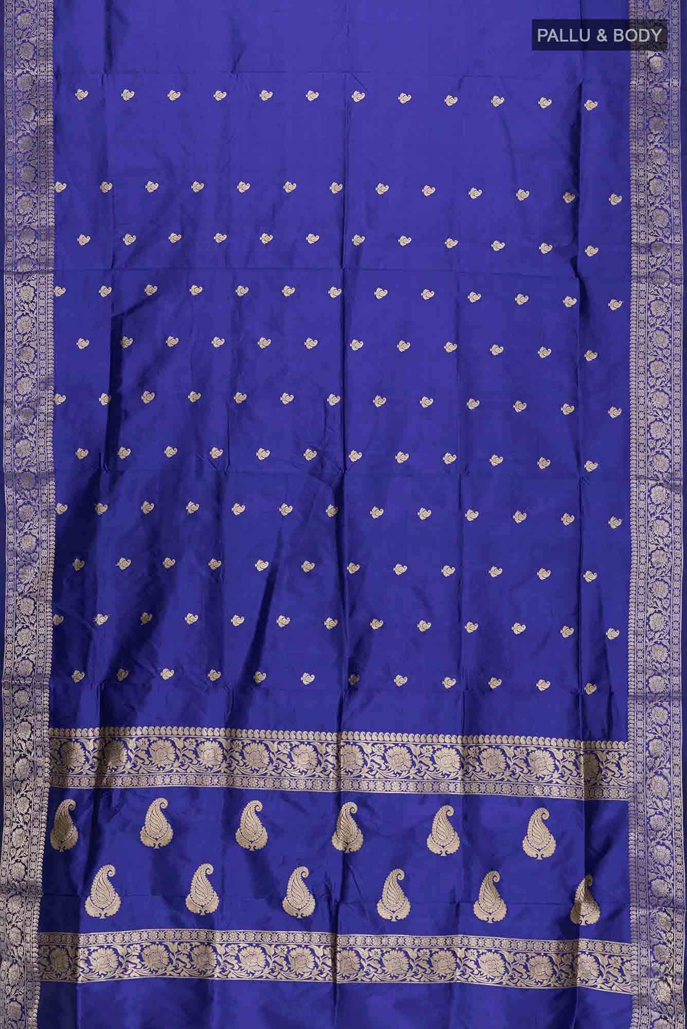 Blue Banarasi Katan Silk Saree