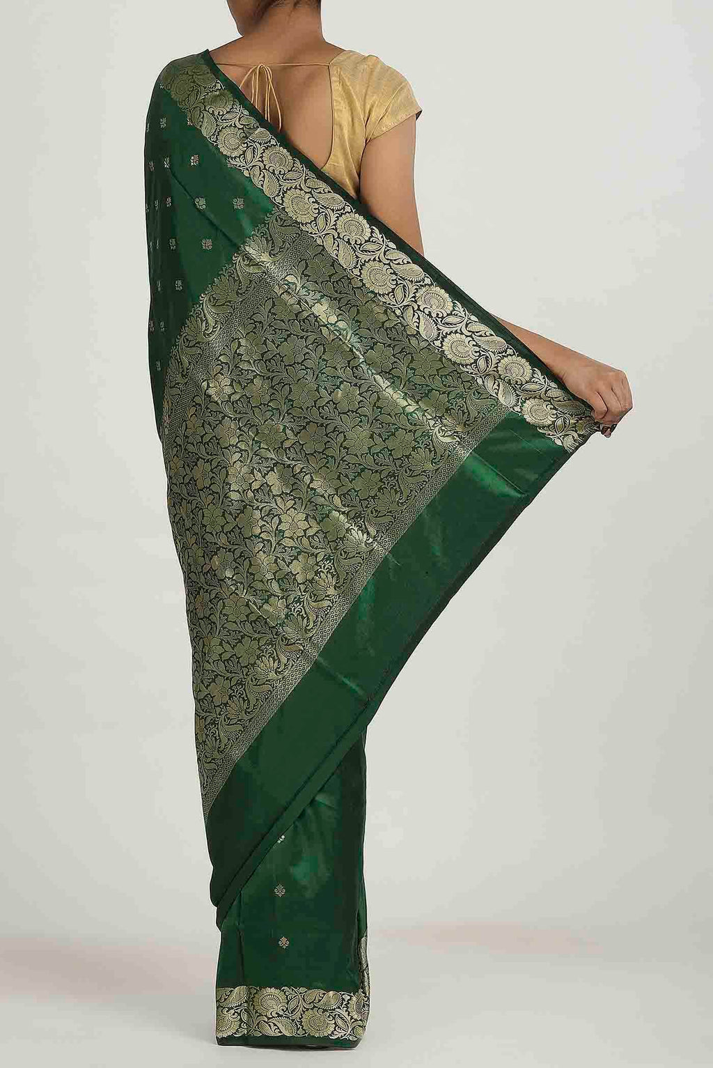 Green Banarasi Katan Silk Saree