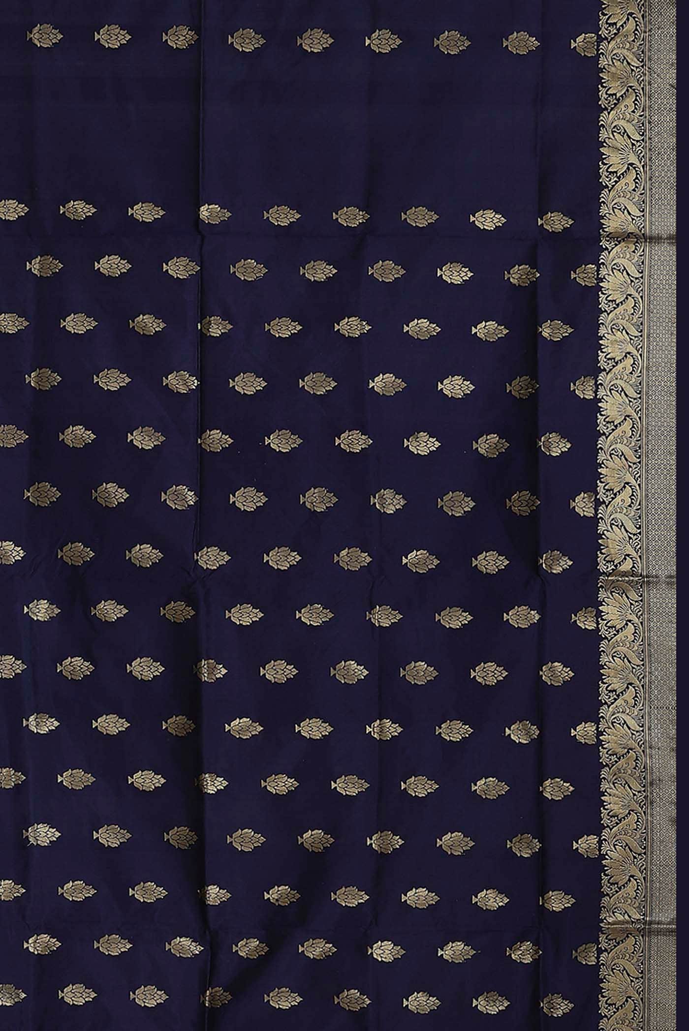 Blue Banarasi Katan Silk Saree