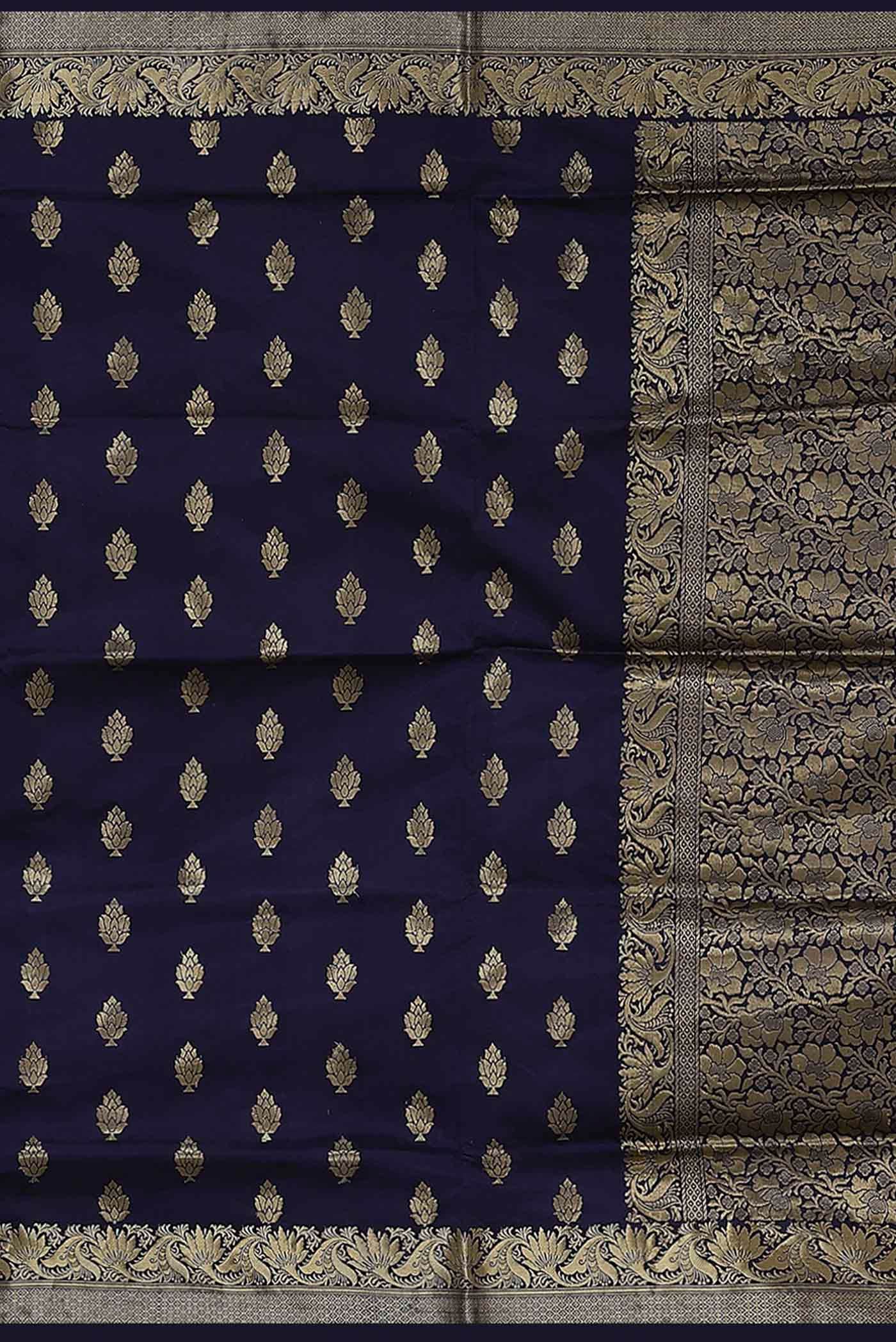 Blue Banarasi Katan Silk Saree
